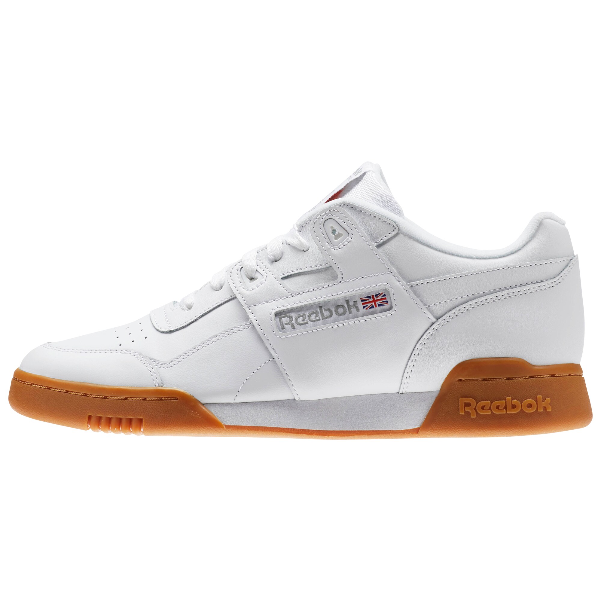 Reebok Classic Heren Sneakers Laag Workout Plus Cognac Wit reebok classic kopen in de aanbieding