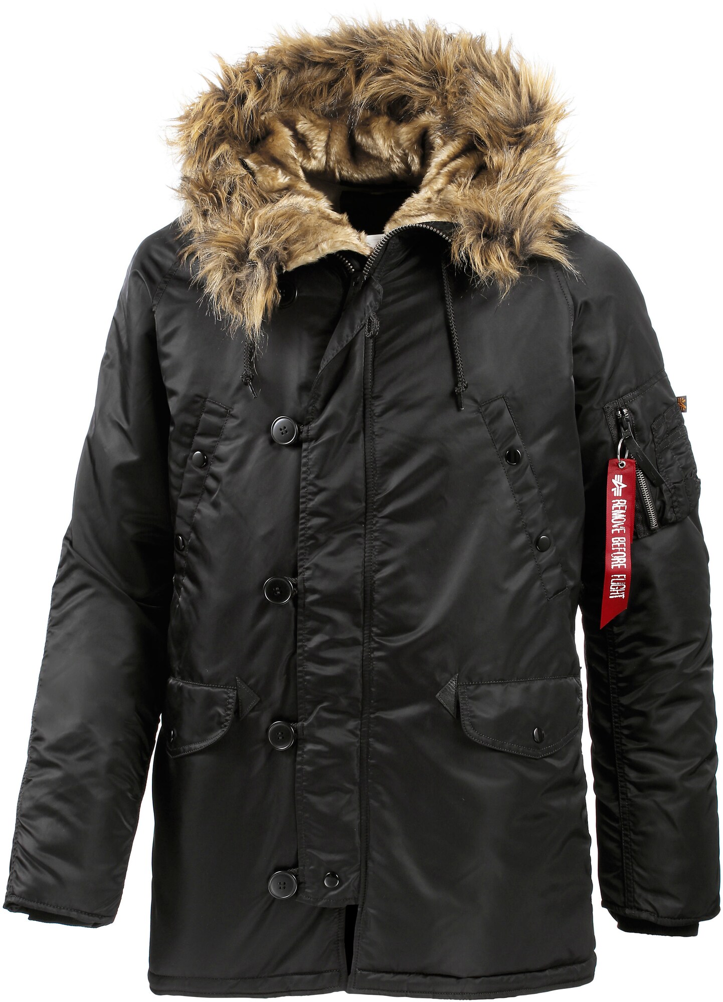 ALPHA INDUSTRIES Žieminė striukė 'N3B VF 59'  juoda