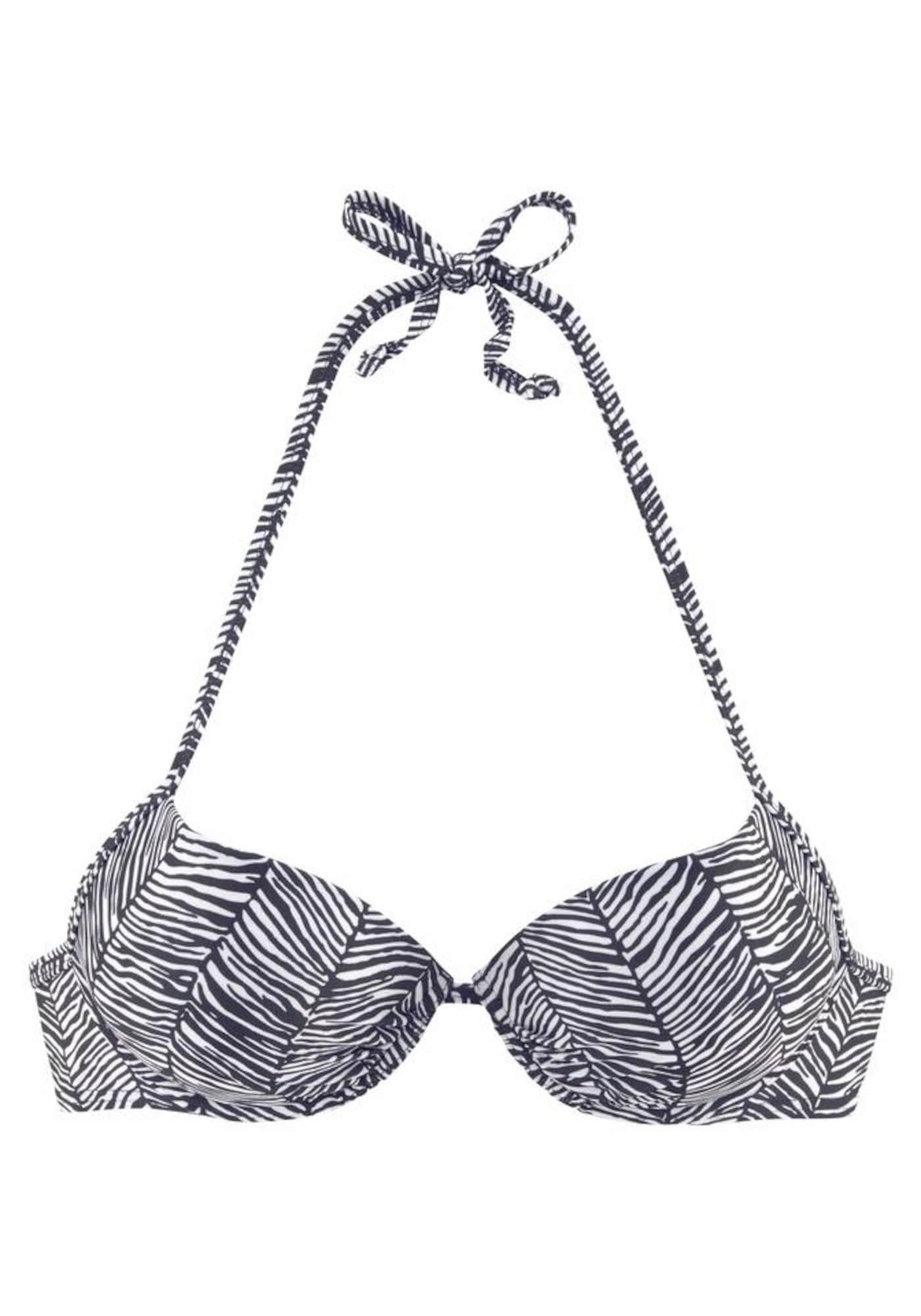 VENICE BEACH Bikinový top 'Sugar'  čierna / biela