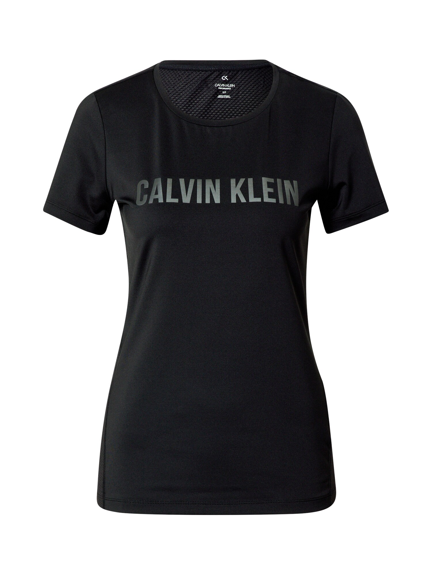 Calvin Klein Performance Sportiniai marškinėliai  juoda / balta