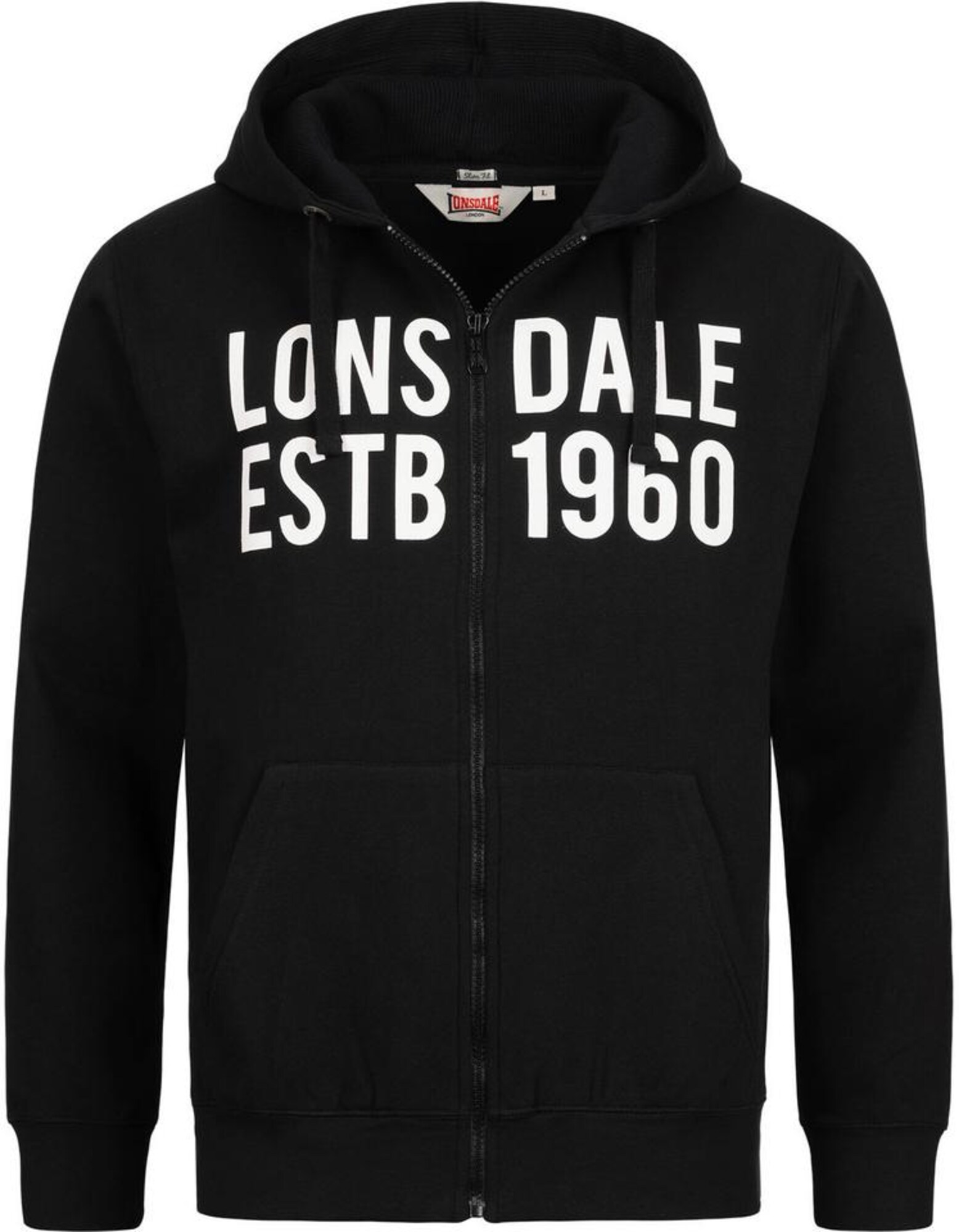 LONSDALE Hanorac negru / alb