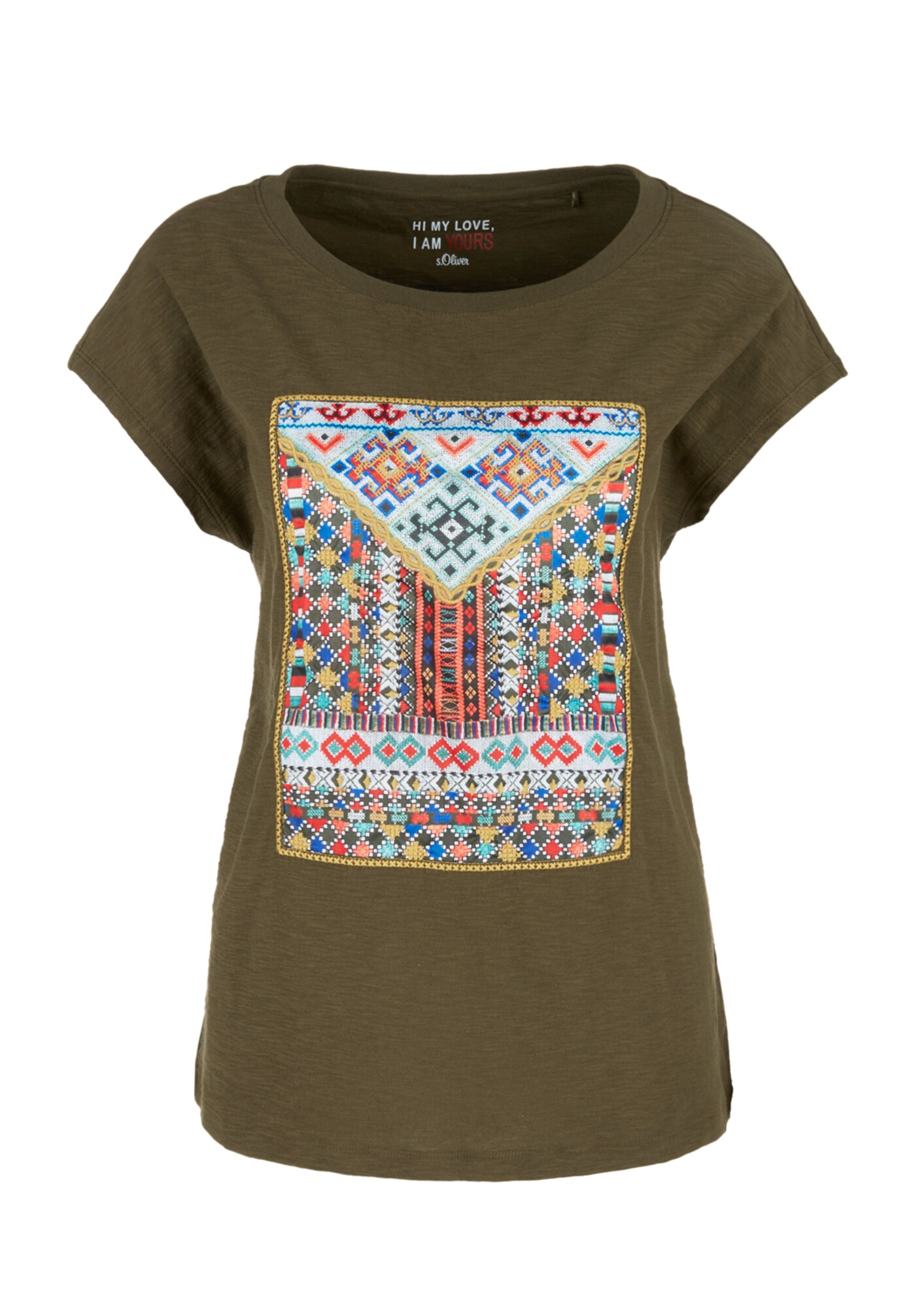 Soliver Red Label Dames Shirt Flammgarnshirt Kaki soliver red label kopen in de aanbieding