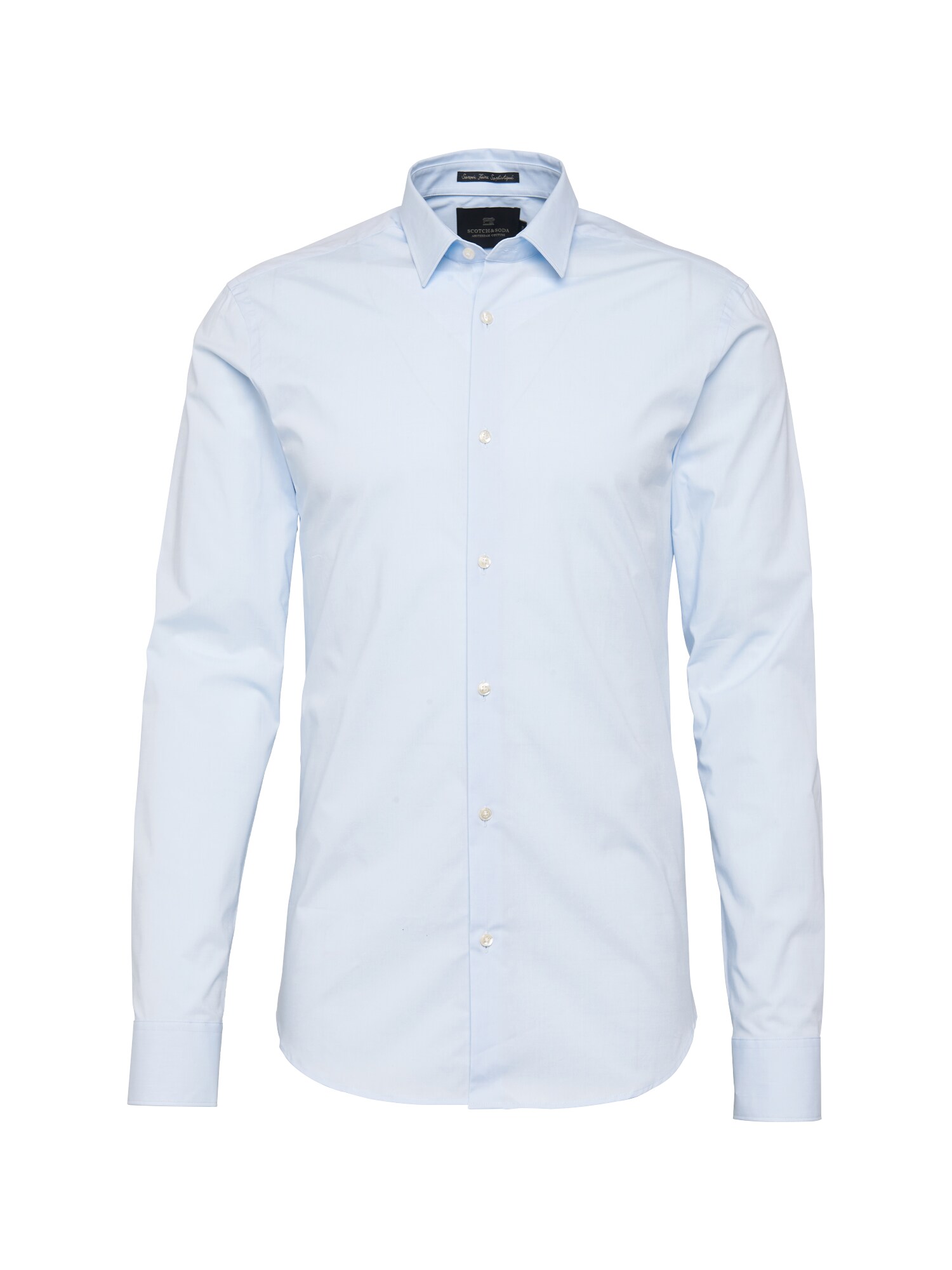 SCOTCH & SODA Dalykinio stiliaus marškiniai 'NOS - Classic longsleeve shirt in crispy cotton/lycra qualit'  šviesiai mėlyna