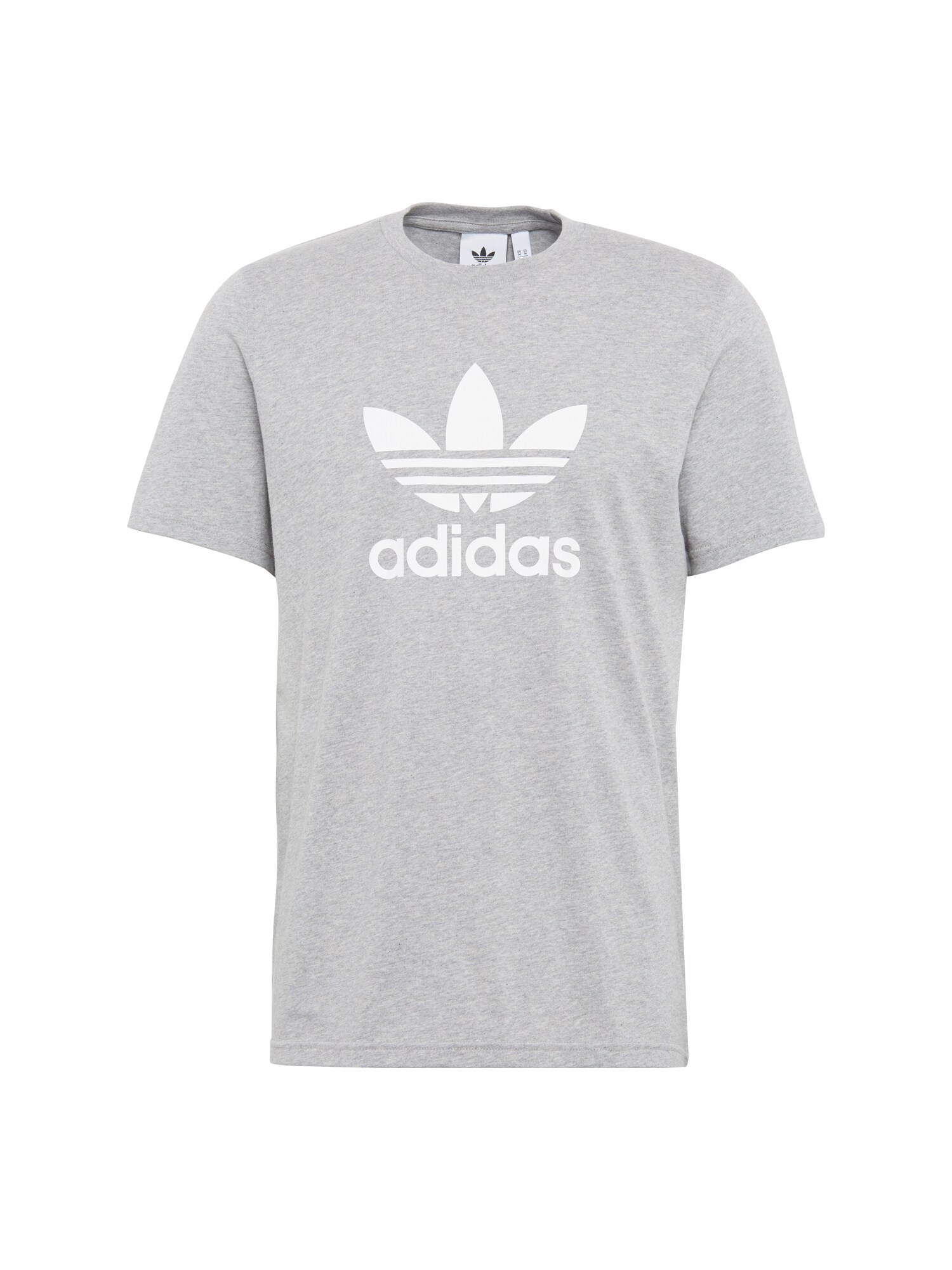 Adidas Originals Heren Shirt Trefoil Grijs Gemeleerd Wit adidas originals kopen in de aanbieding