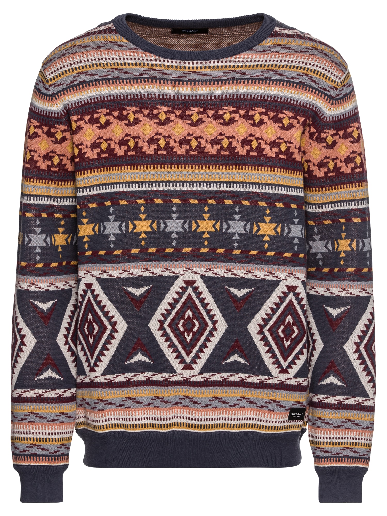 Iriedaily Megztinis 'Indio Knit'  mėlyna / geltona / pastelinė raudona