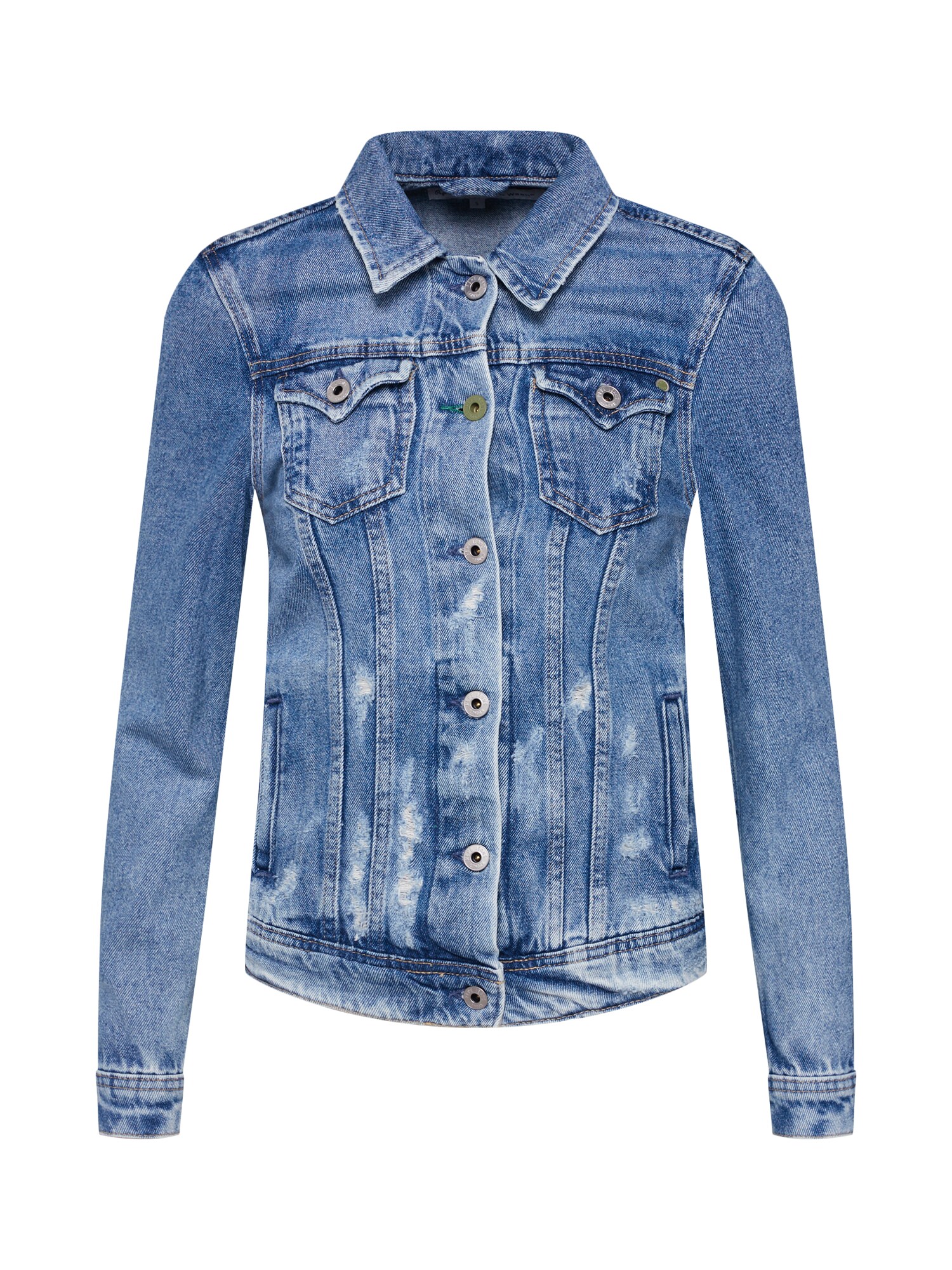 Pepe Jeans Dames Tussenjas Thrift Blauw pepe jeans kopen in de aanbieding
