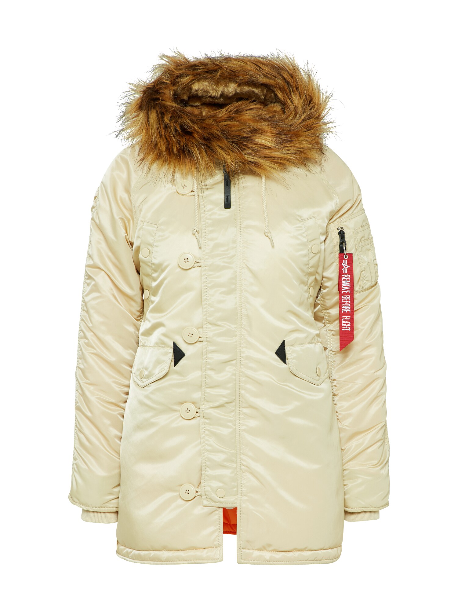 ALPHA INDUSTRIES Ilga žieminė striukė  kremo