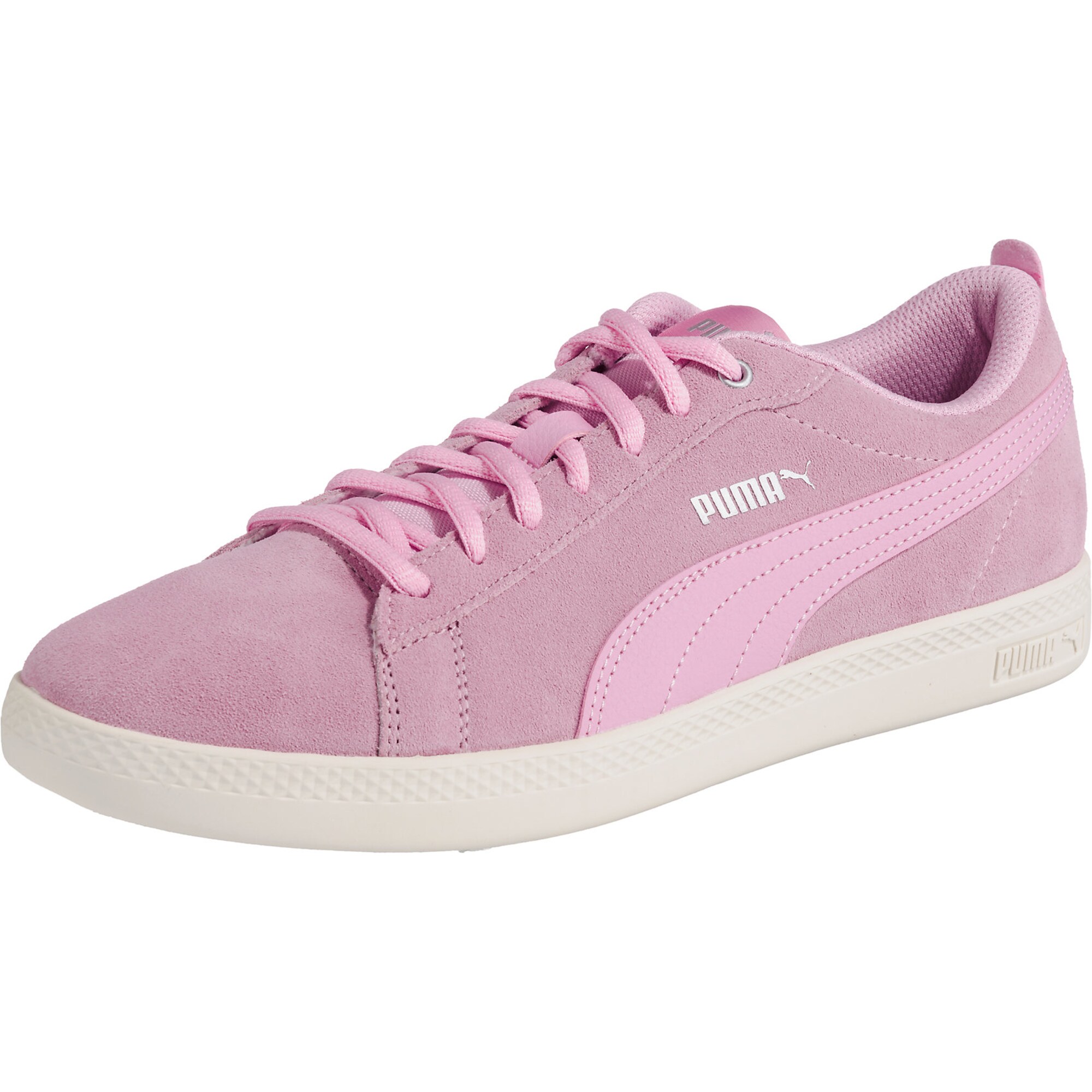 Puma Dames Sneakers Laag Smash V2 Sd Lichtroze Zilver puma kopen in de aanbieding