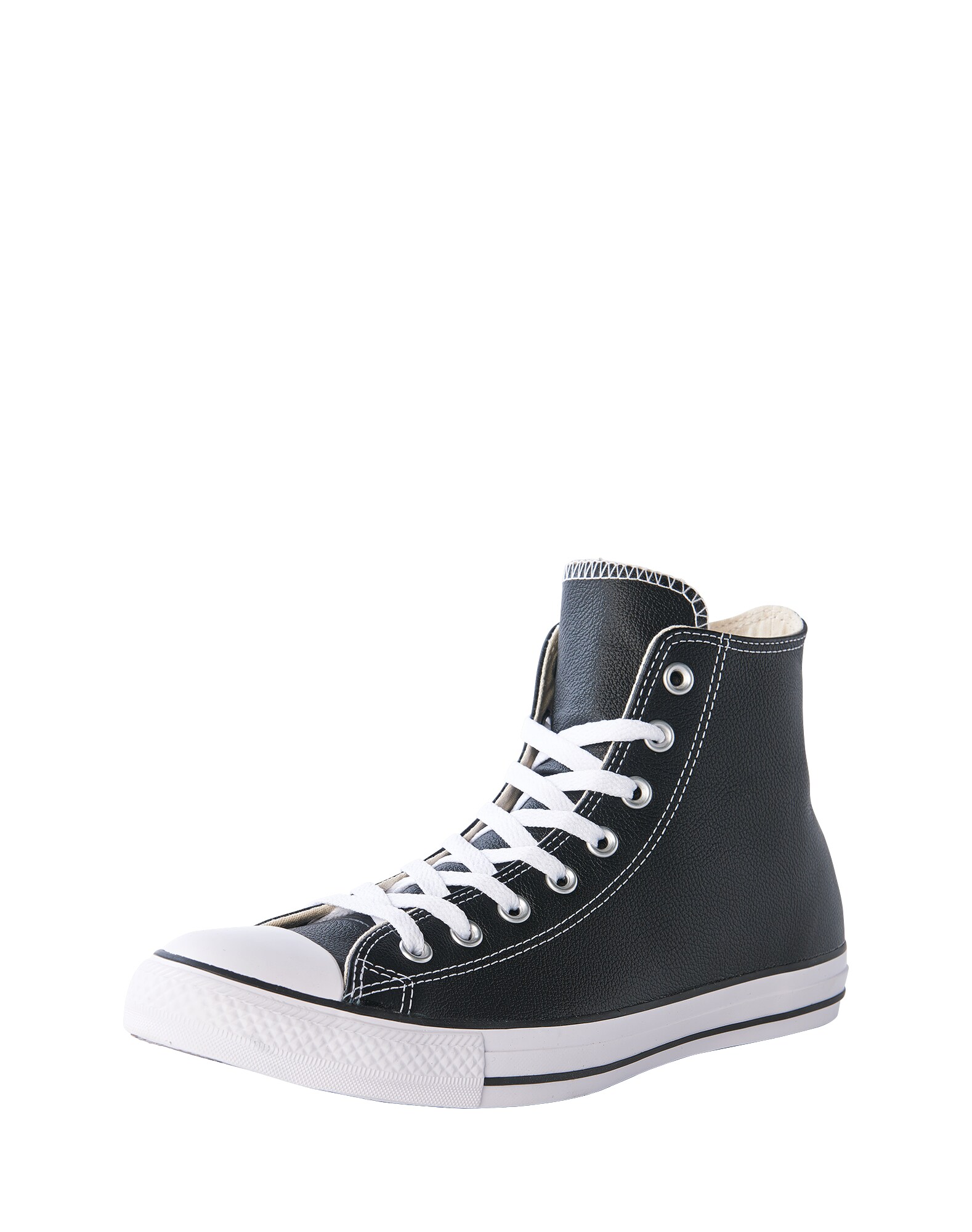 CONVERSE Členkové tenisky 'CHUCK TAYLOR ALL STAR CLASSIC HI LEATHER'  čierna / biela melírovaná
