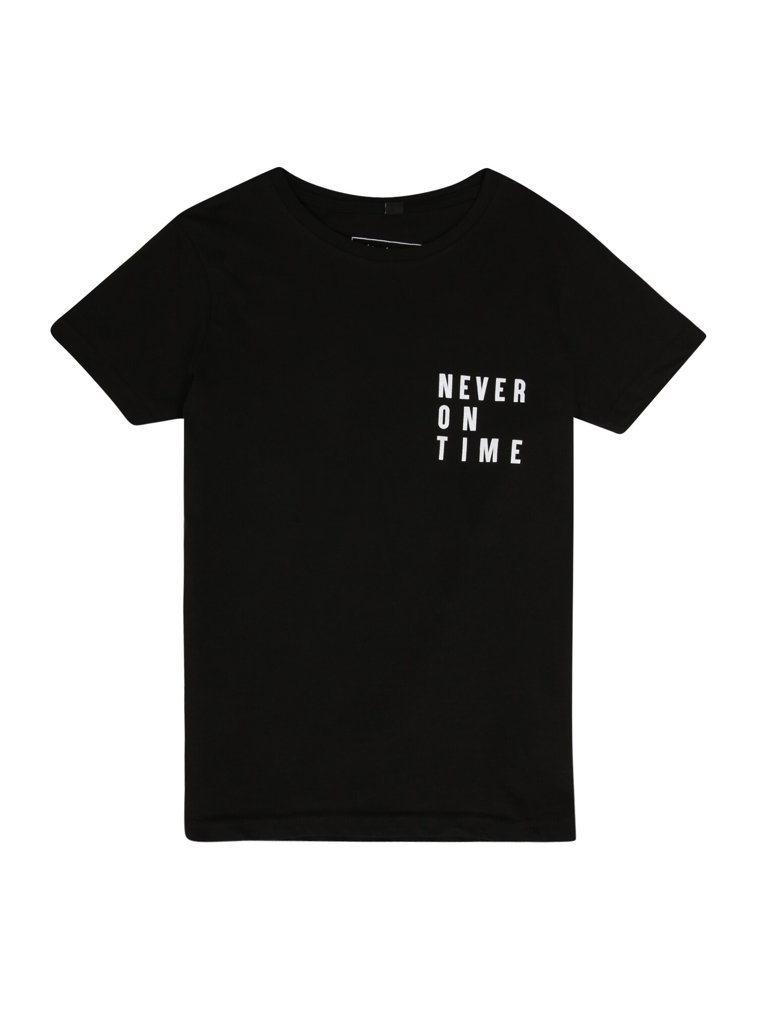 Mister Tee Marškinėliai 'Never On Time'  juoda / balta
