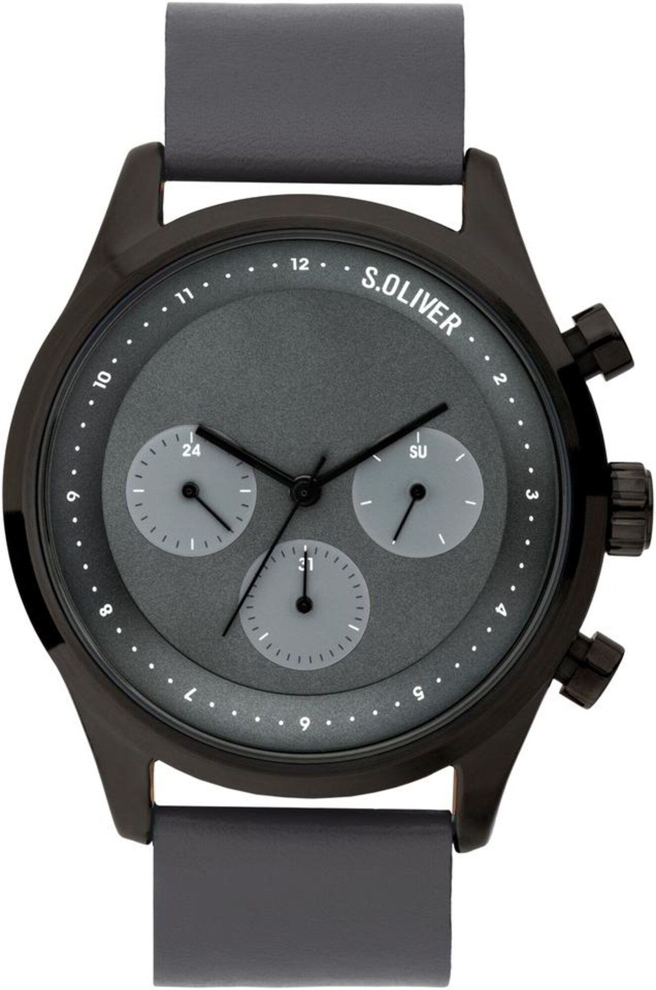s.Oliver Multifunktionsuhr grau / schwarz