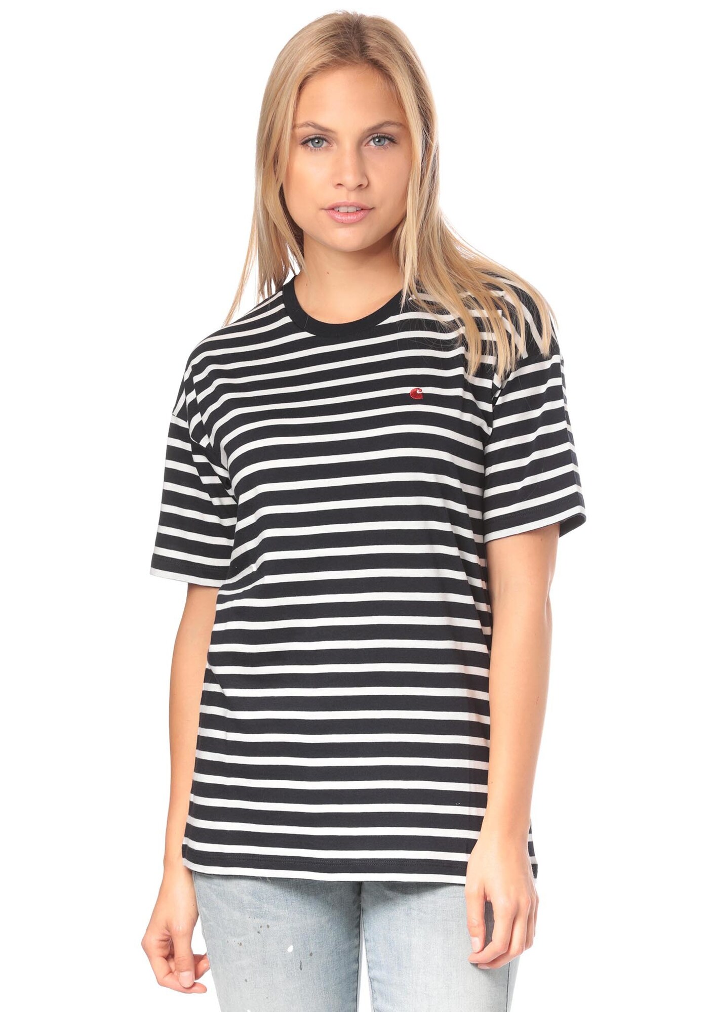 Carhartt Wip Dames Shirt Navy Wit carhartt wip kopen in de aanbieding