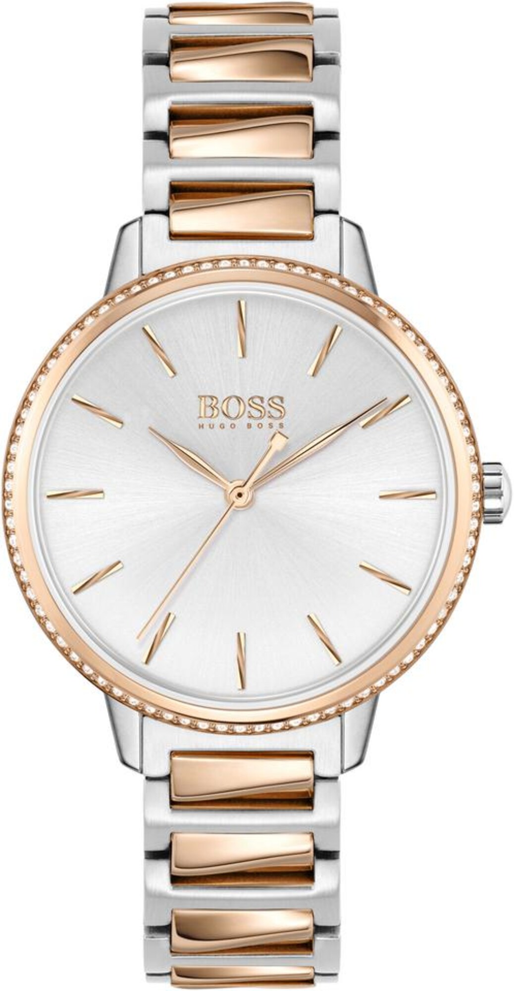 BOSS Analoginis (įprastinio dizaino) laikrodis 'SIGNATURE'  rožinio aukso spalva / sidabrinė / balta
