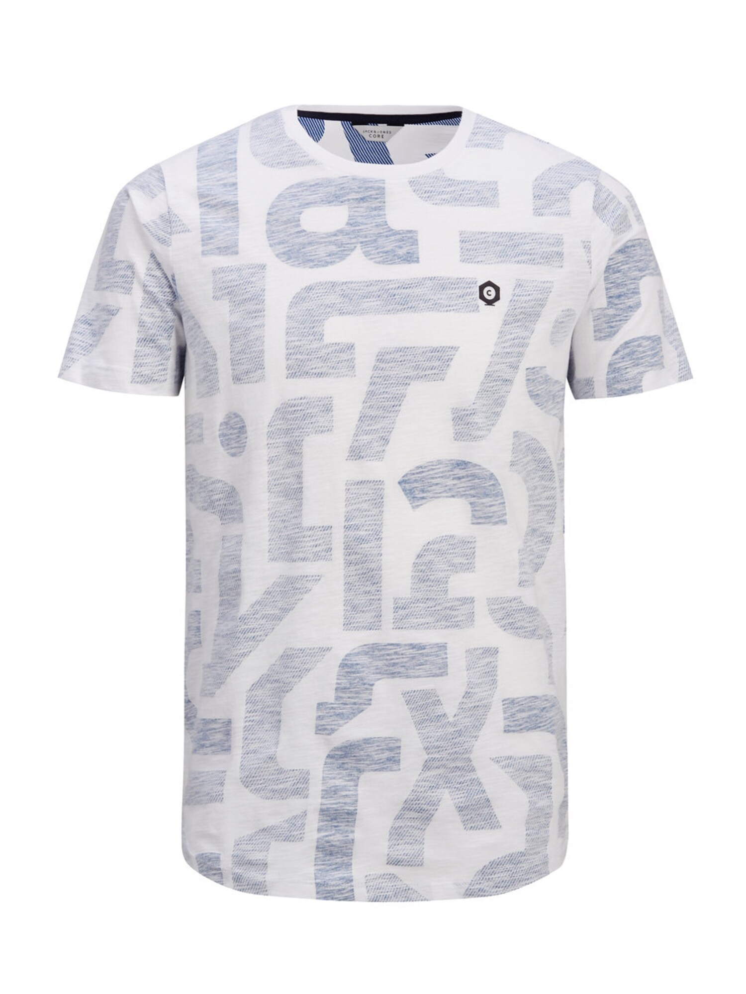 Jack And Jones Heren Shirt Blauw Gemeleerd Wit jack and jones kopen in de aanbieding