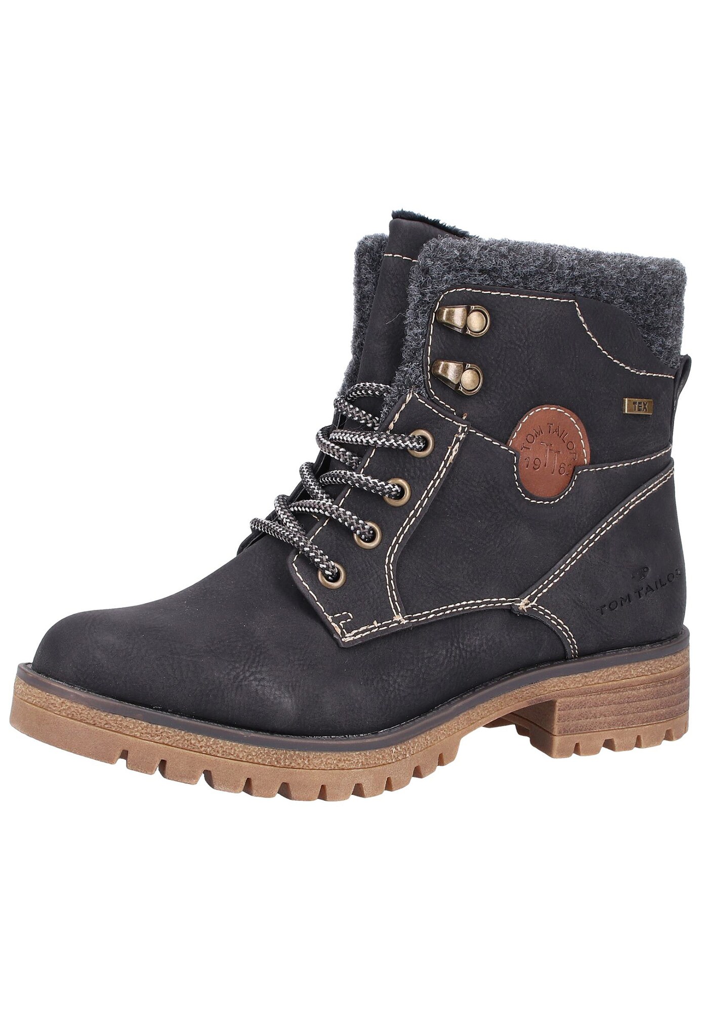 Tom Tailor Dames Veterlaarsjes Bruin Zwart tom tailor kopen in de aanbieding