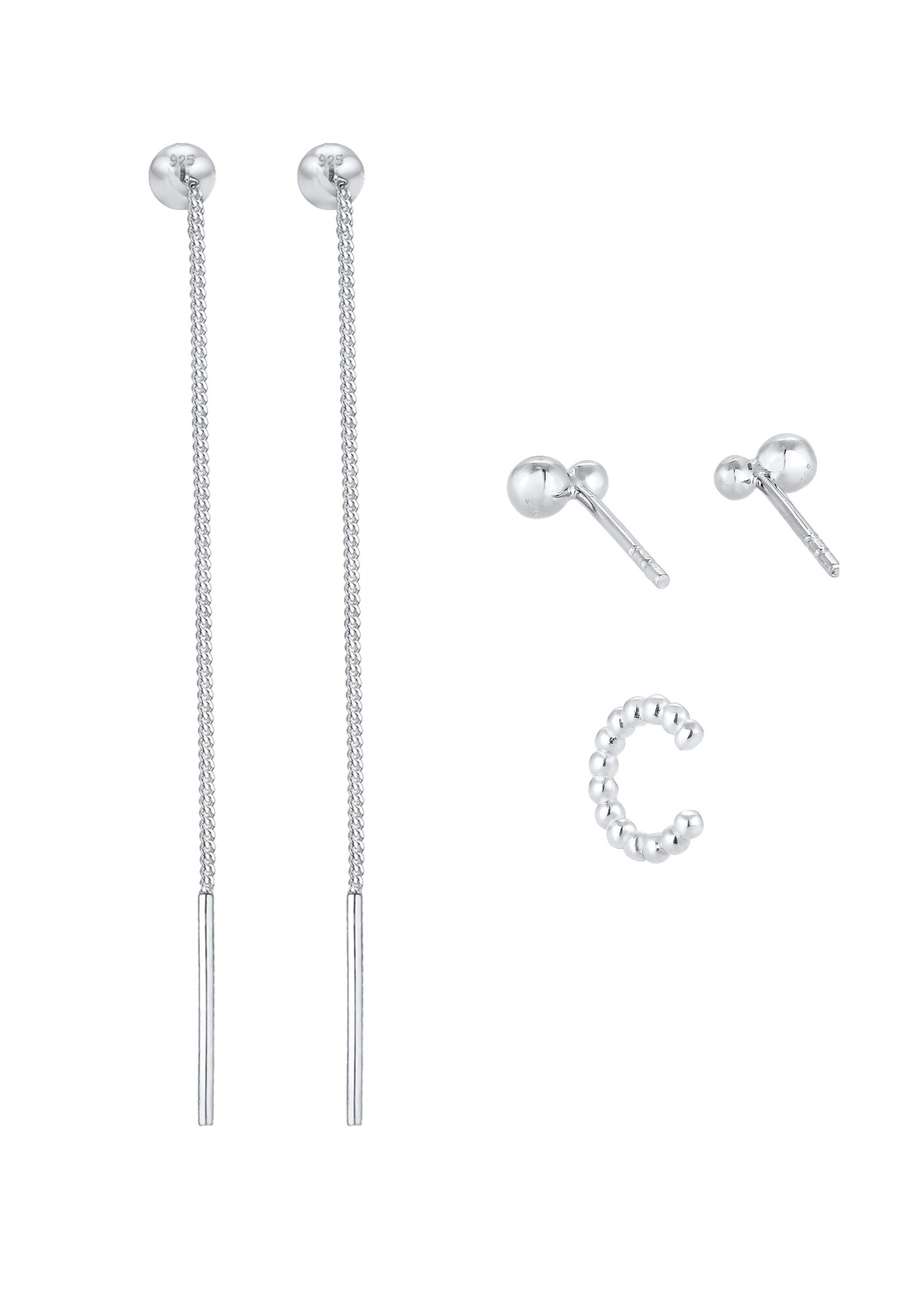 Thumbnail - ELLI Ohrringe Basic Ohrstecker, Earcuff, Geo, Kugel