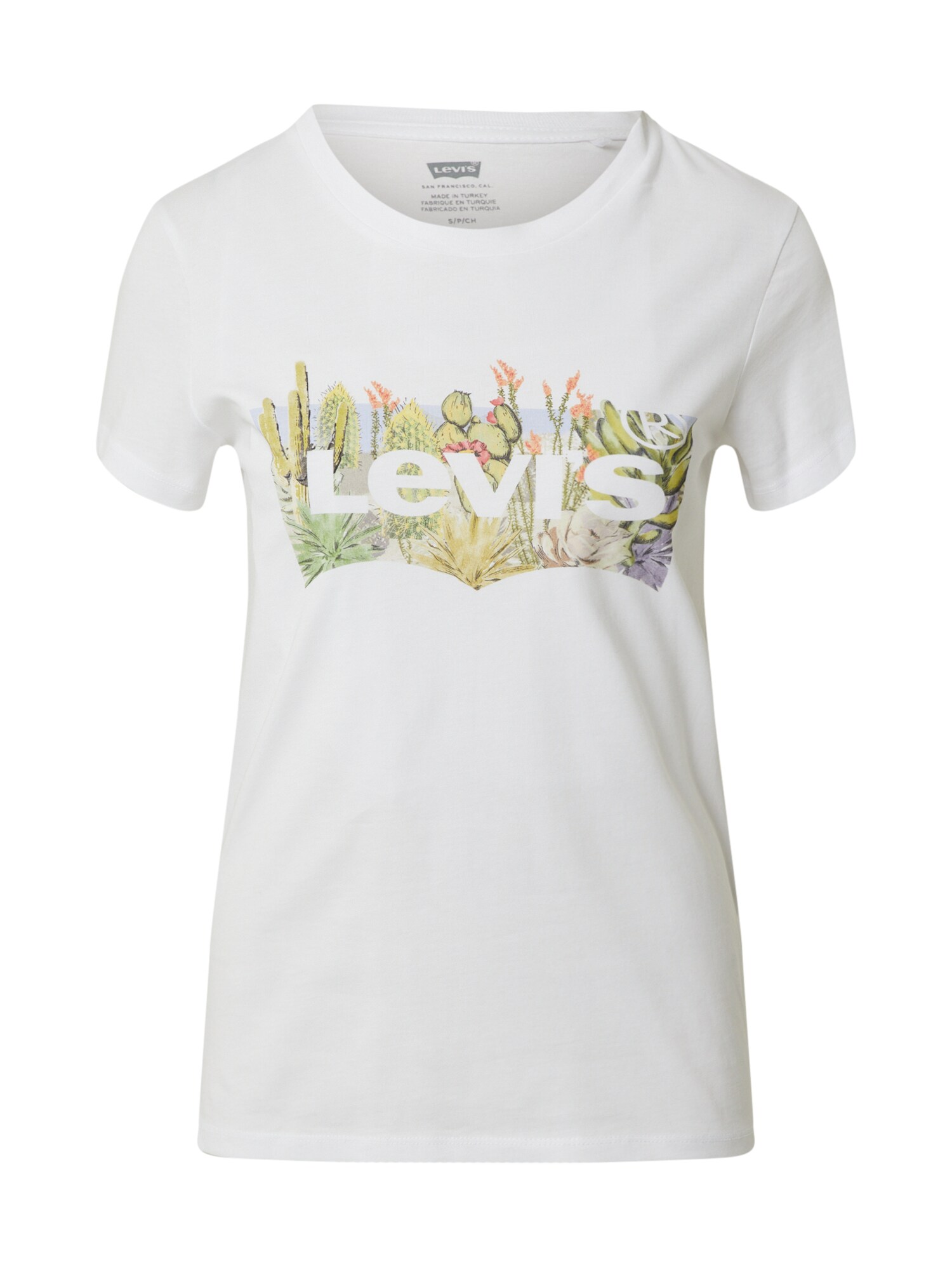 LEVI'S Majica 'The Perfect Tee'  zelena / bijela