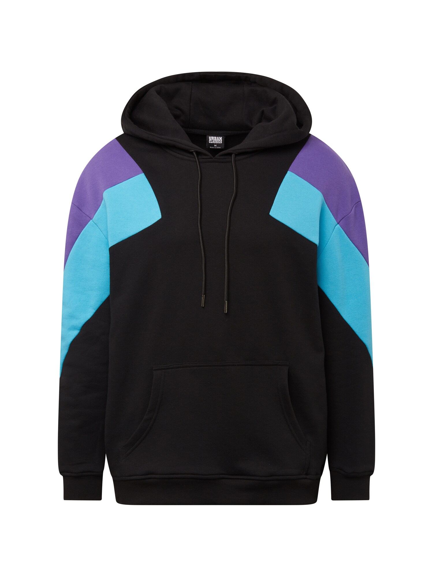 Urban Classics Heren Sweatshirt Aqua Lila Zwart urban classics kopen in de aanbieding