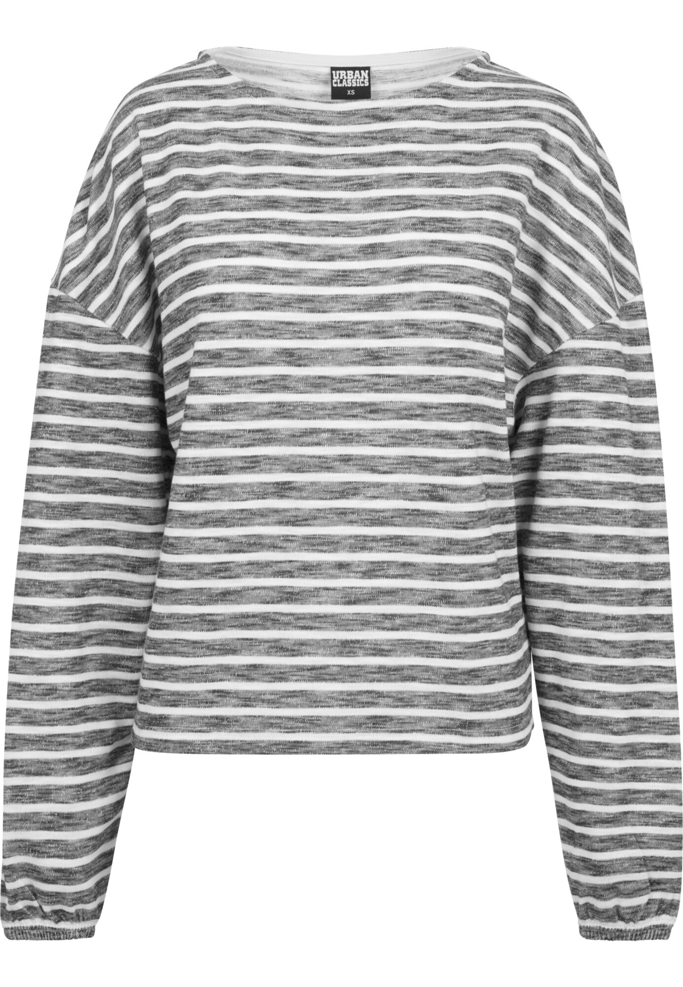 Urban Classics Oversize sveter  čierna melírovaná / biela
