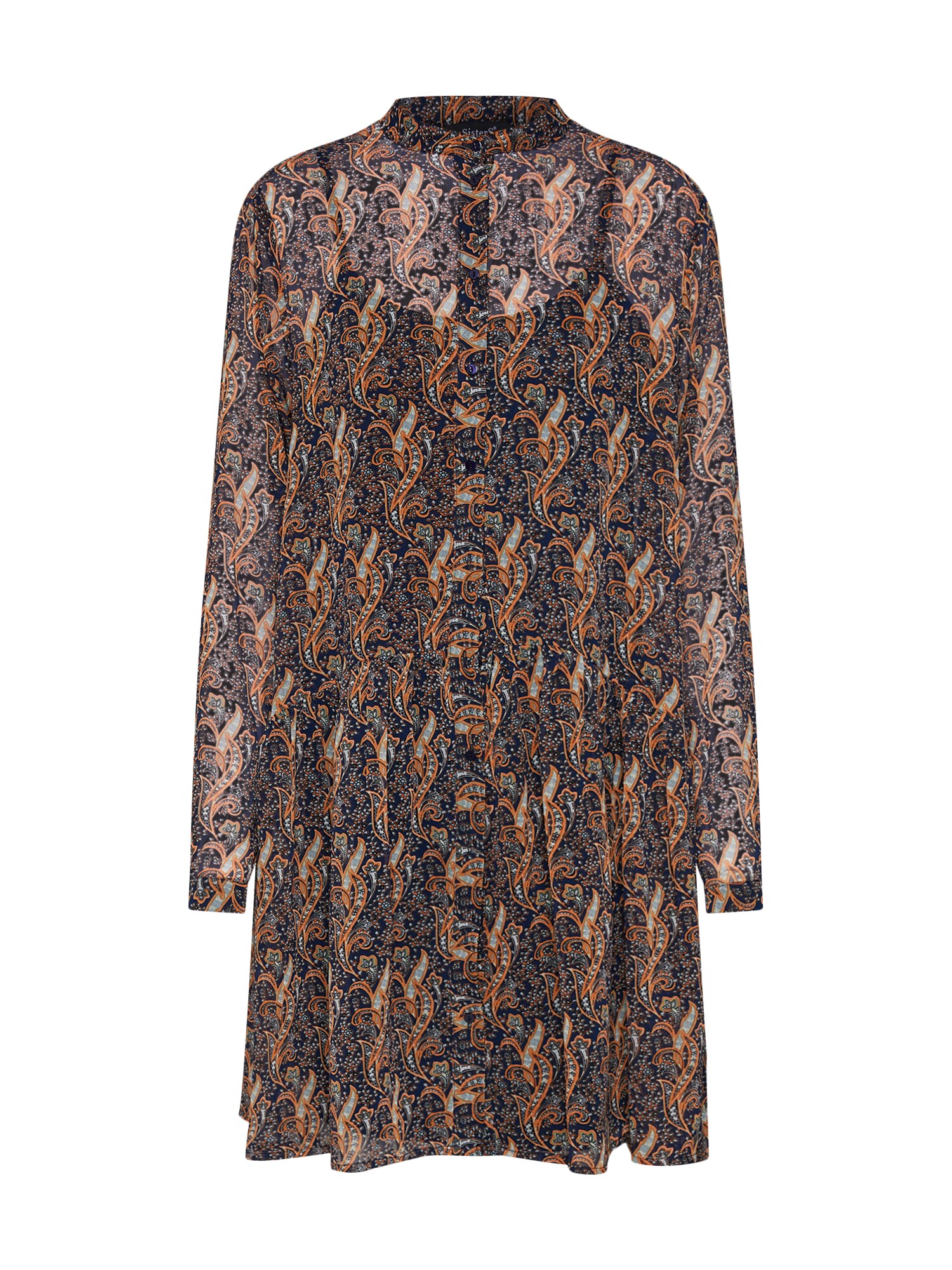 Sisters Point Dames Jurk Vina Dr Navy Sinaasappel Wit sisters point kopen in de aanbieding