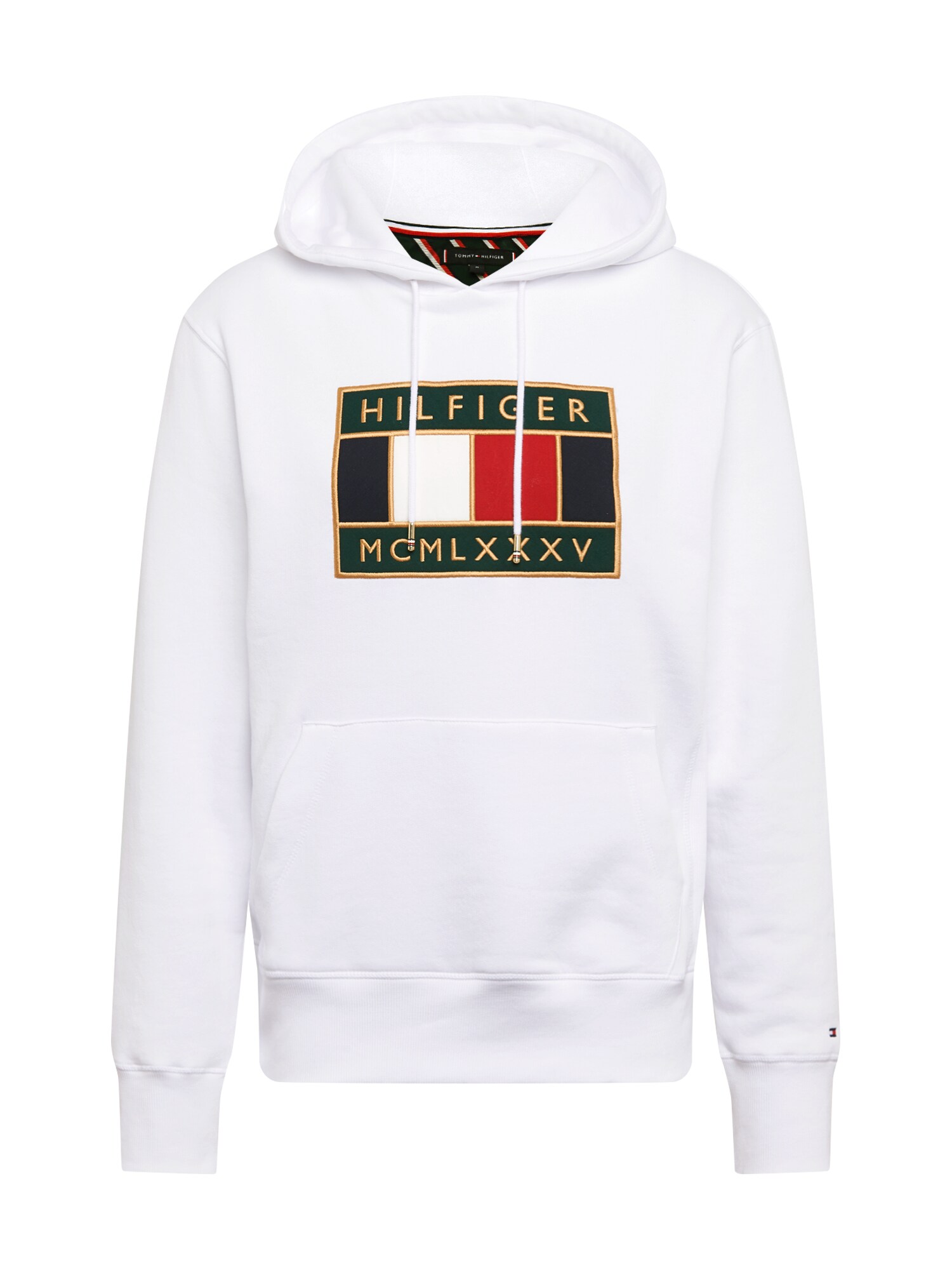 TOMMY HILFIGER Megztinis be užsegimo  balta / tamsiai žalia / tamsiai mėlyna / raudona / auksas