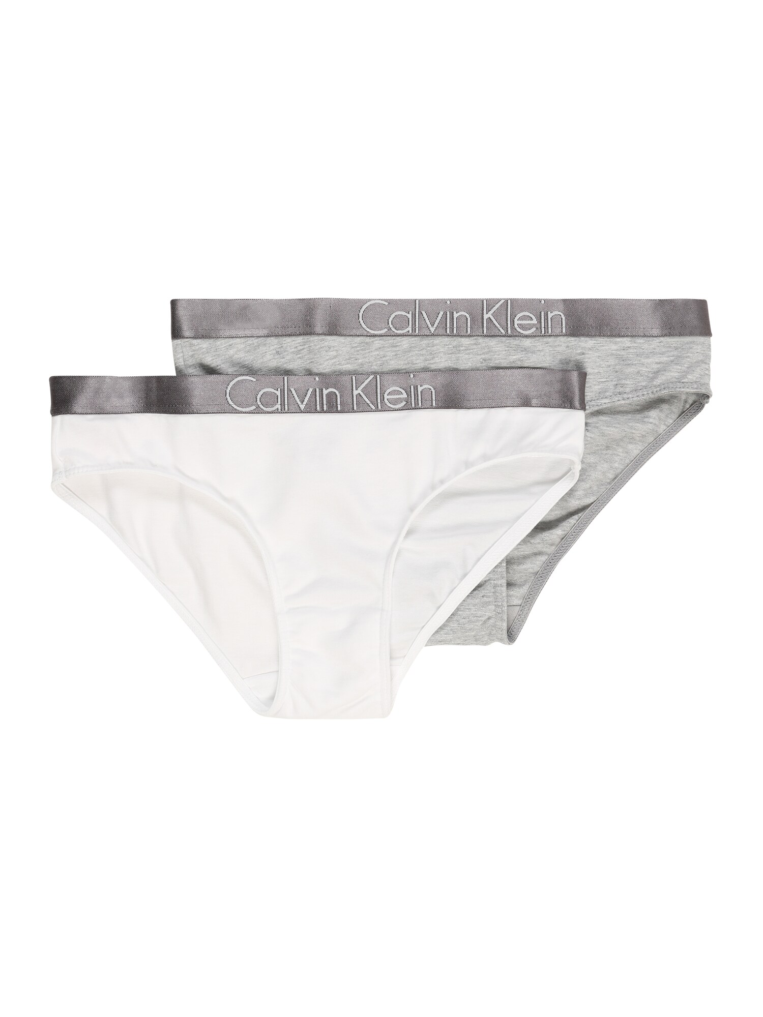 Calvin Klein Underwear Apakšbikses '2 PACK BIKINI' raibi pelēks / balts