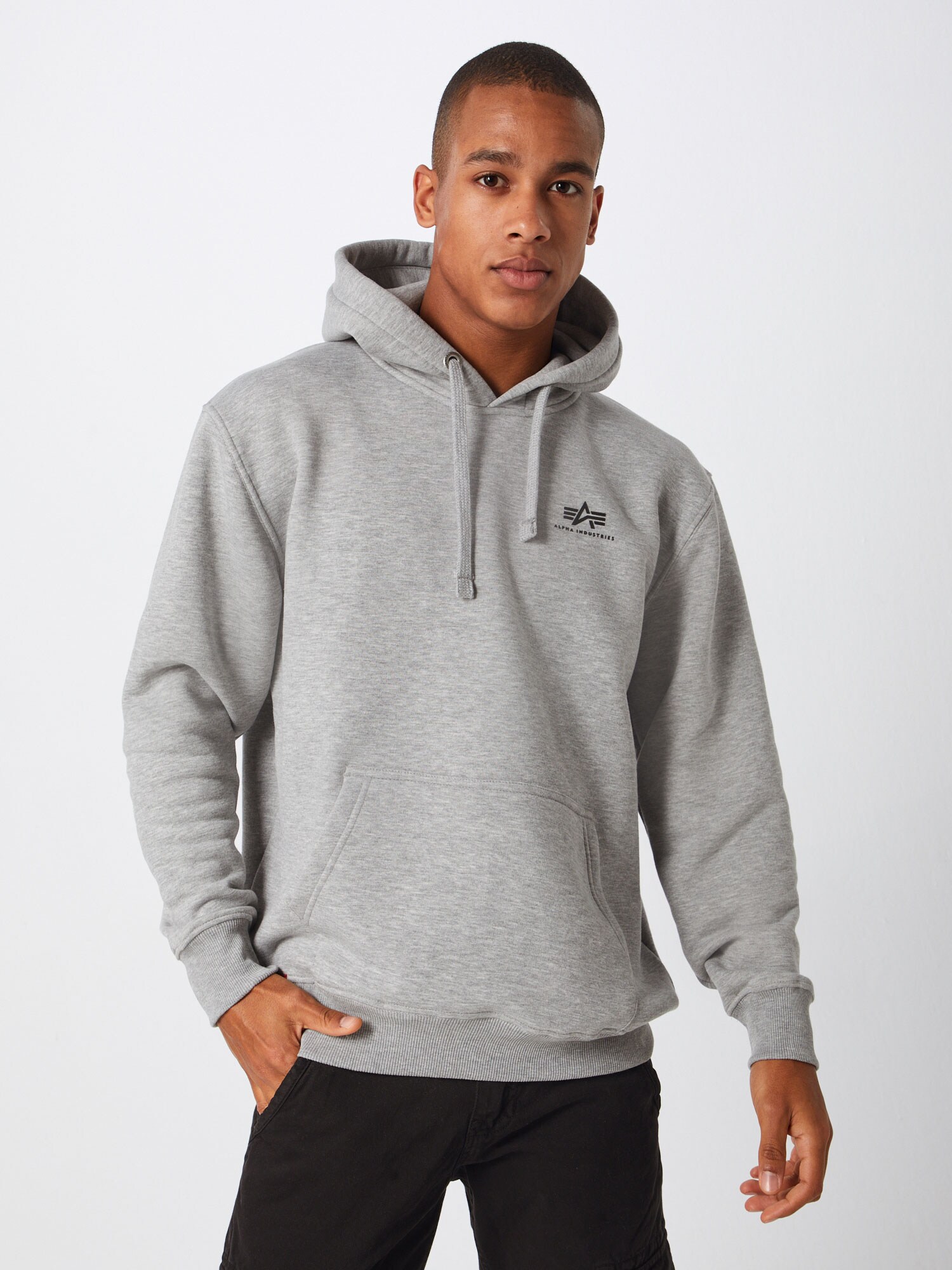 ALPHA INDUSTRIES Tréning póló  szürke / fekete termék 2. képe