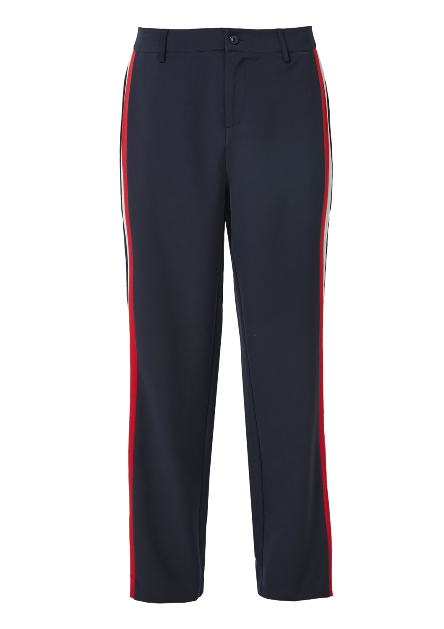 Soliver Red Label Dames Broek Blauw Nachtblauw Lichtrood Wit soliver red label kopen in de aanbieding
