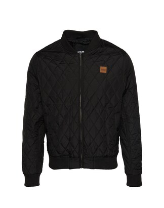 Urban Classics Tussenjas ‘Diamond Quilt’ Bruin / Zwart