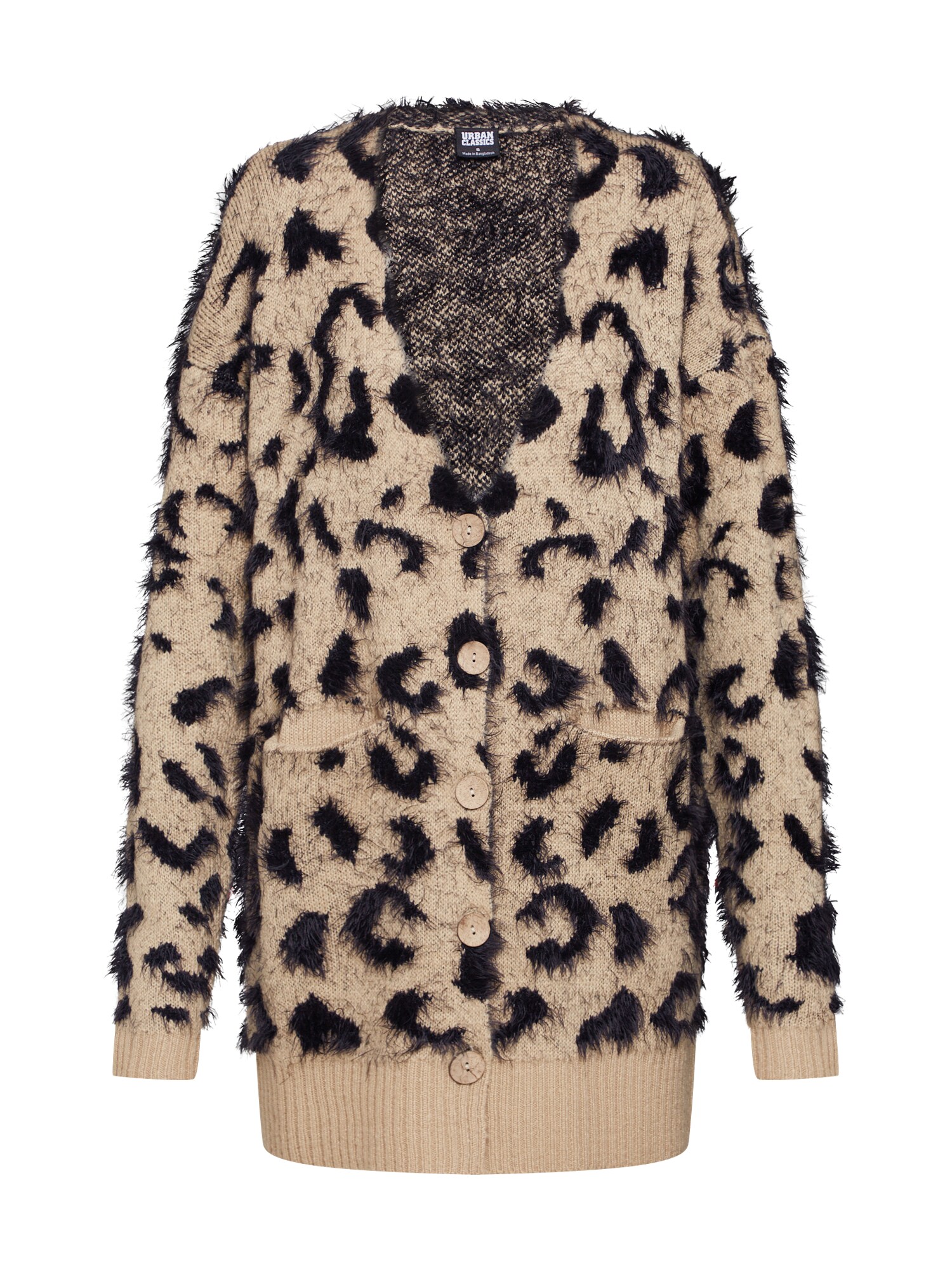 Urban Classics Kardiganas 'Ladies Leo Cardigan'  smėlio / juoda