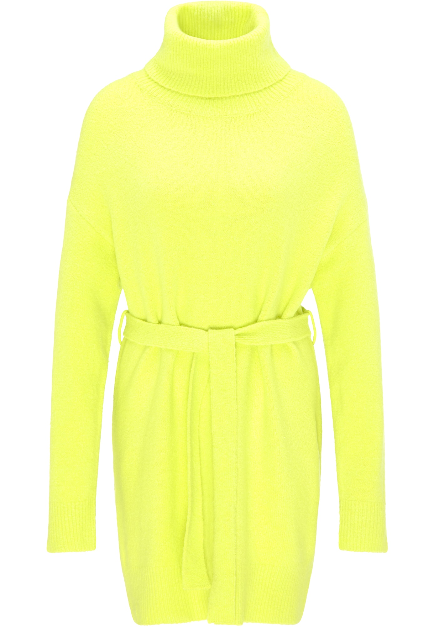 MYMO Megzta suknelė žaliosios citrinos spalva