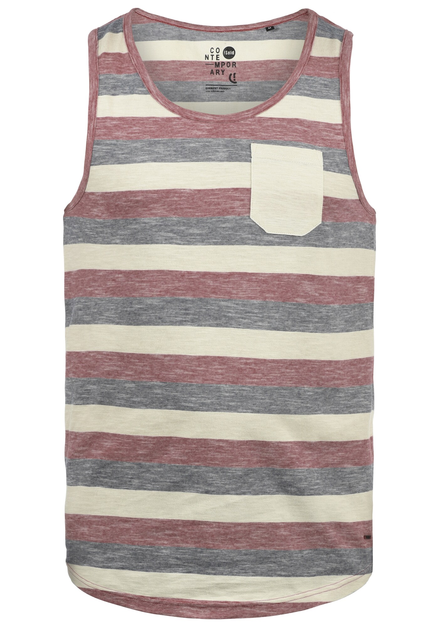 !Solid Camiseta 'Whicco'  beige / gris / rojo