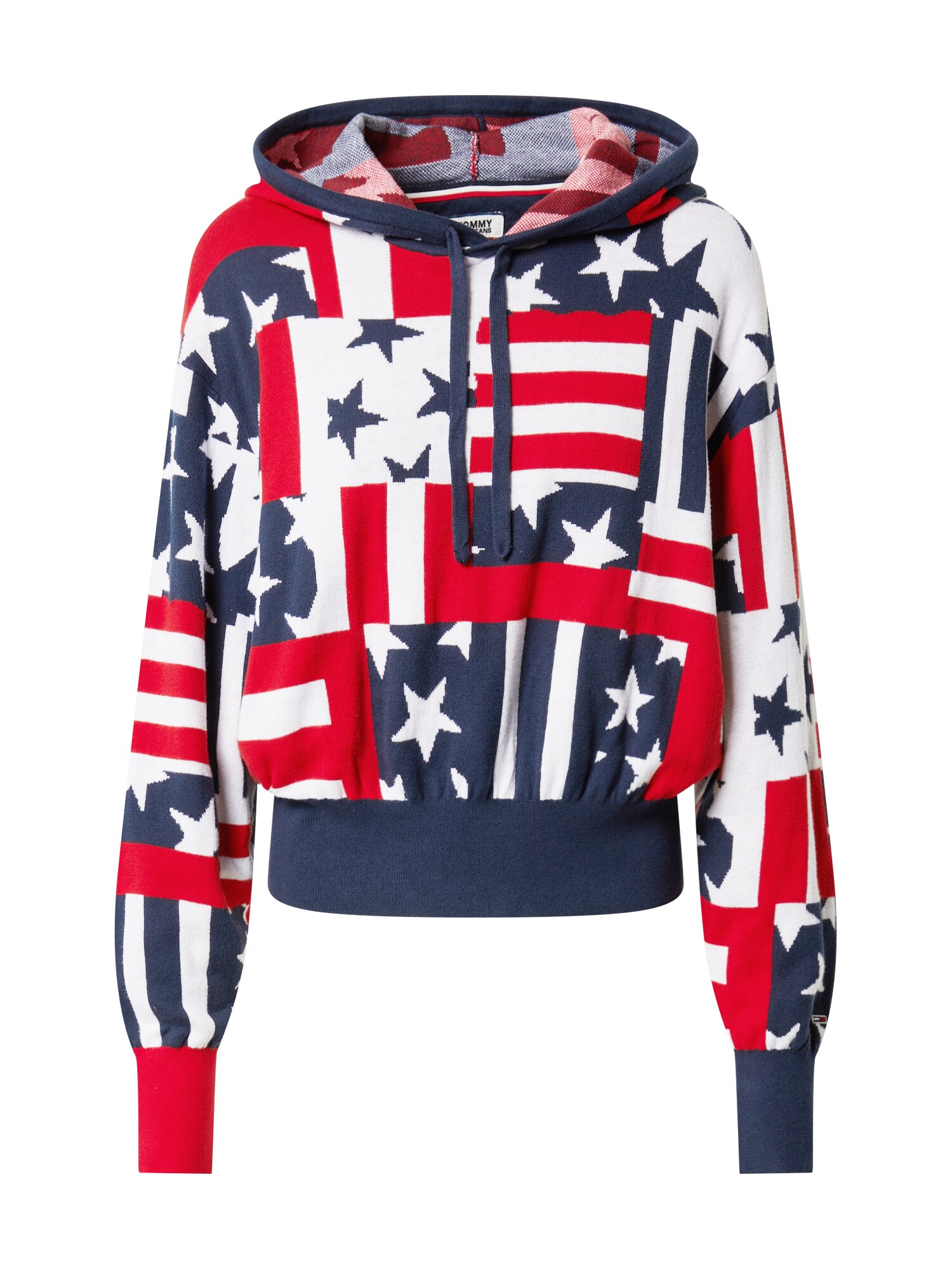 Tommy Jeans Megztinis be užsegimo  šviesiai raudona / mišrios spalvos / tamsiai mėlyna / balta