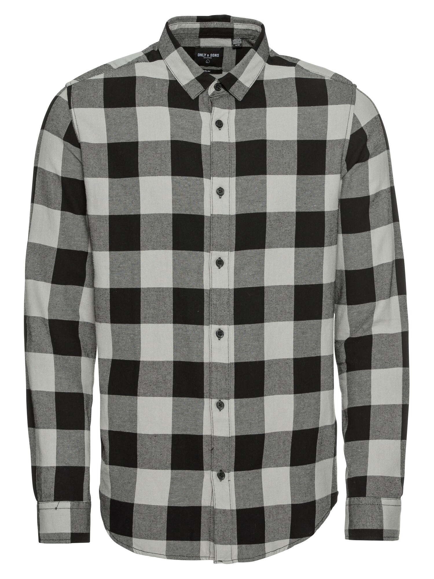 Only Sons Heren Overhemd Onsgudmund Grijs Zwart only sons kopen in de aanbieding