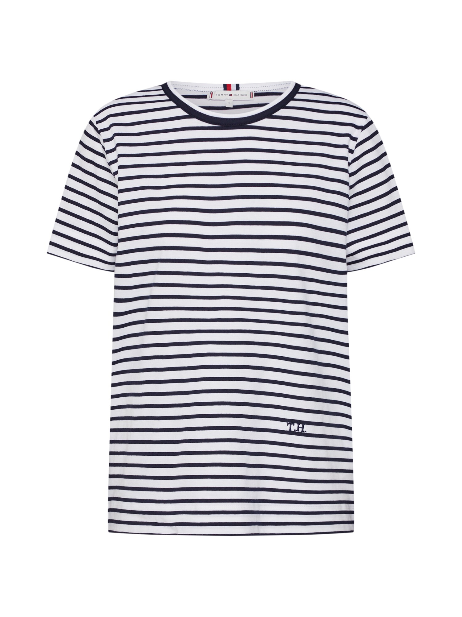 Tommy Hilfiger Dames Shirt Navy Wit tommy hilfiger kopen in de aanbieding