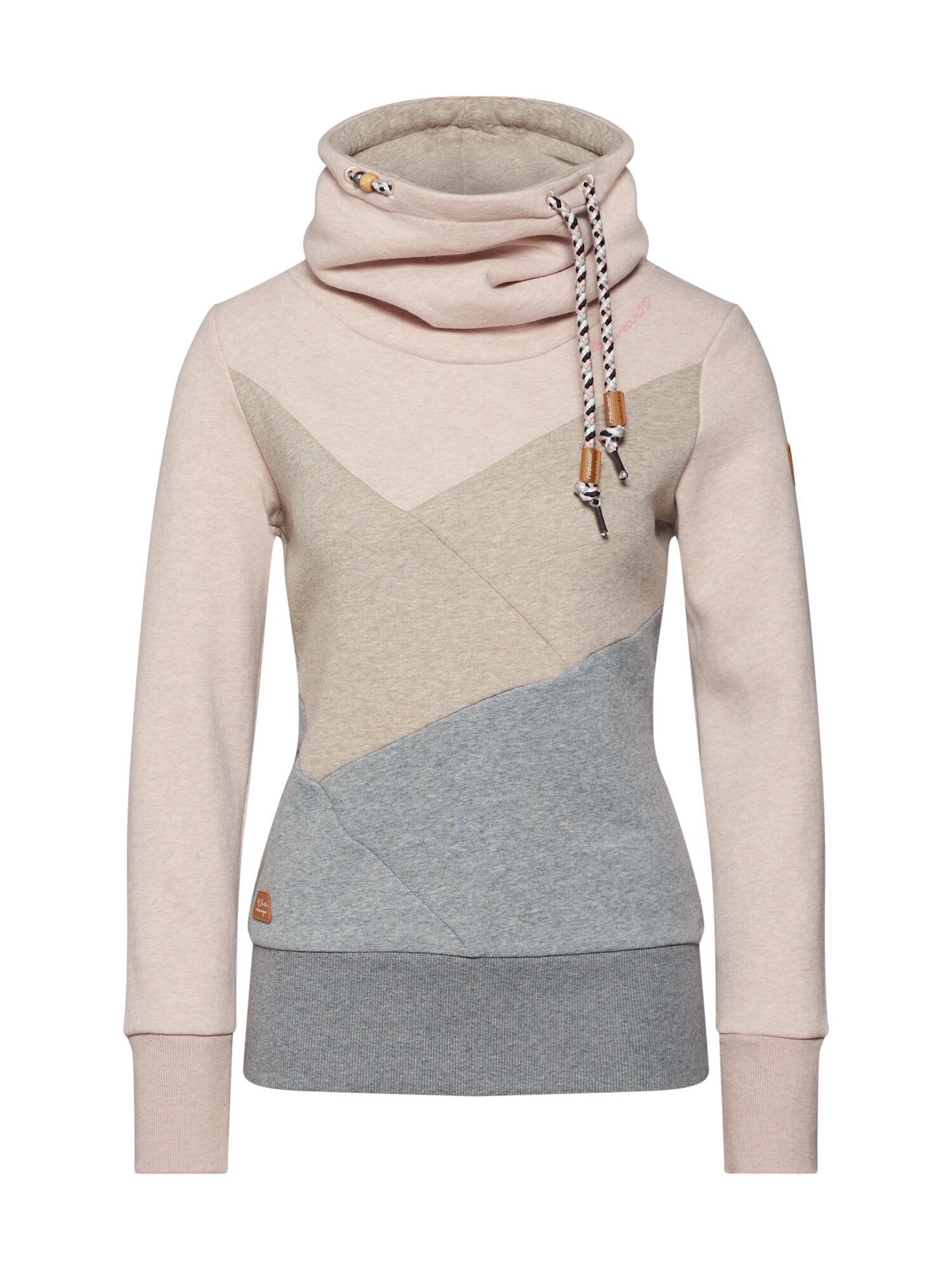 Ragwear Dames Sweatshirt Viola Block Beige Blauw Gemeleerd Oudroze ragwear kopen in de aanbieding