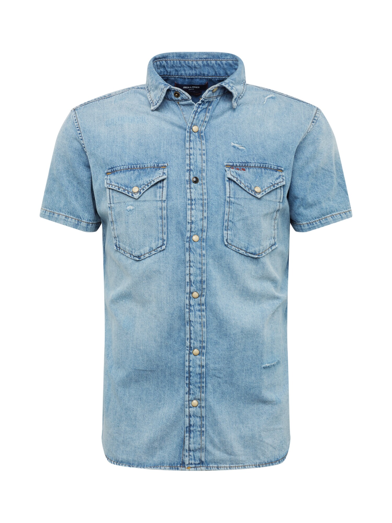 Jack And Jones Heren Overhemd Clayton Blauw Denim jack and jones kopen in de aanbieding