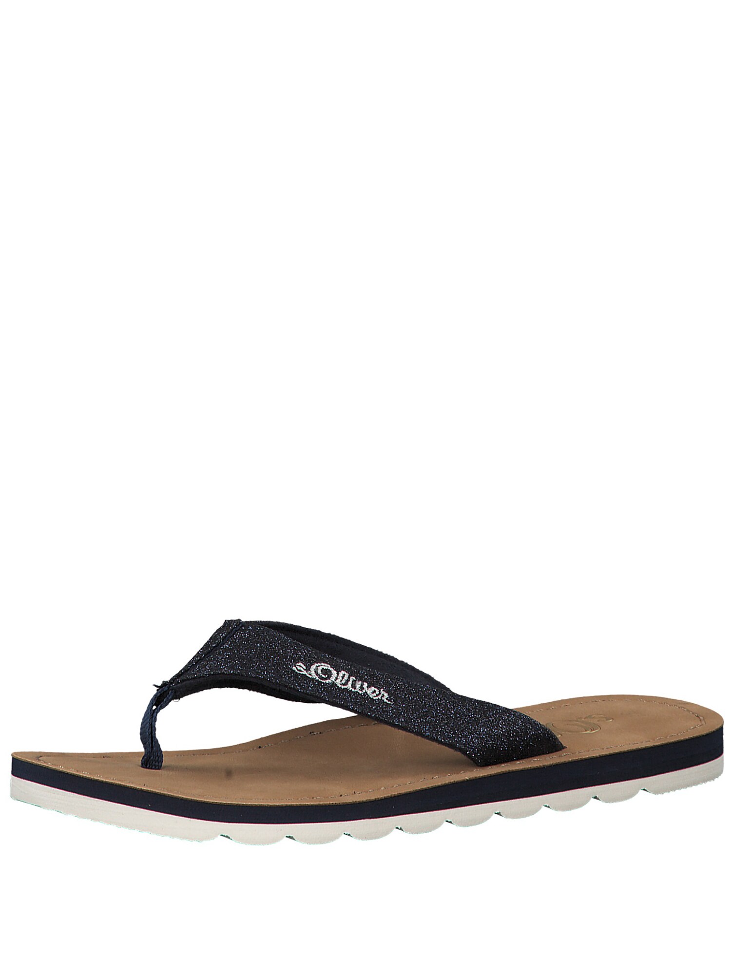 Soliver Red Label Dames Teenslipper Zehentrenner Mit Glitzer Navy soliver red label kopen in de aanbieding