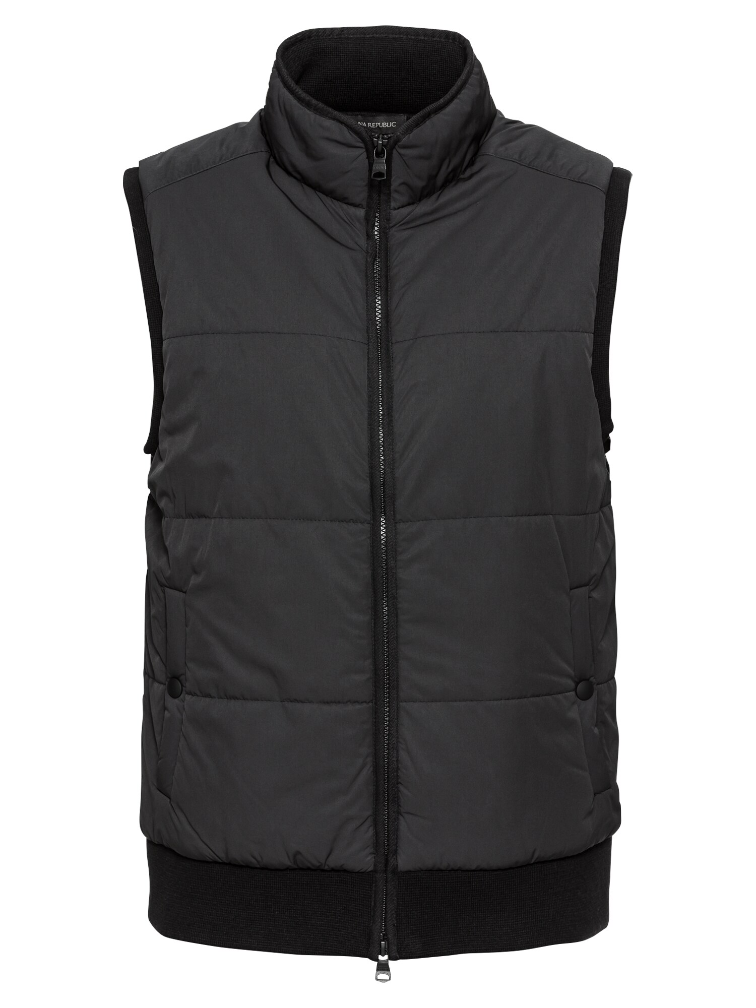Banana Republic Heren Bodywarmer Woven Combo Vest Zwart banana republic kopen in de aanbieding