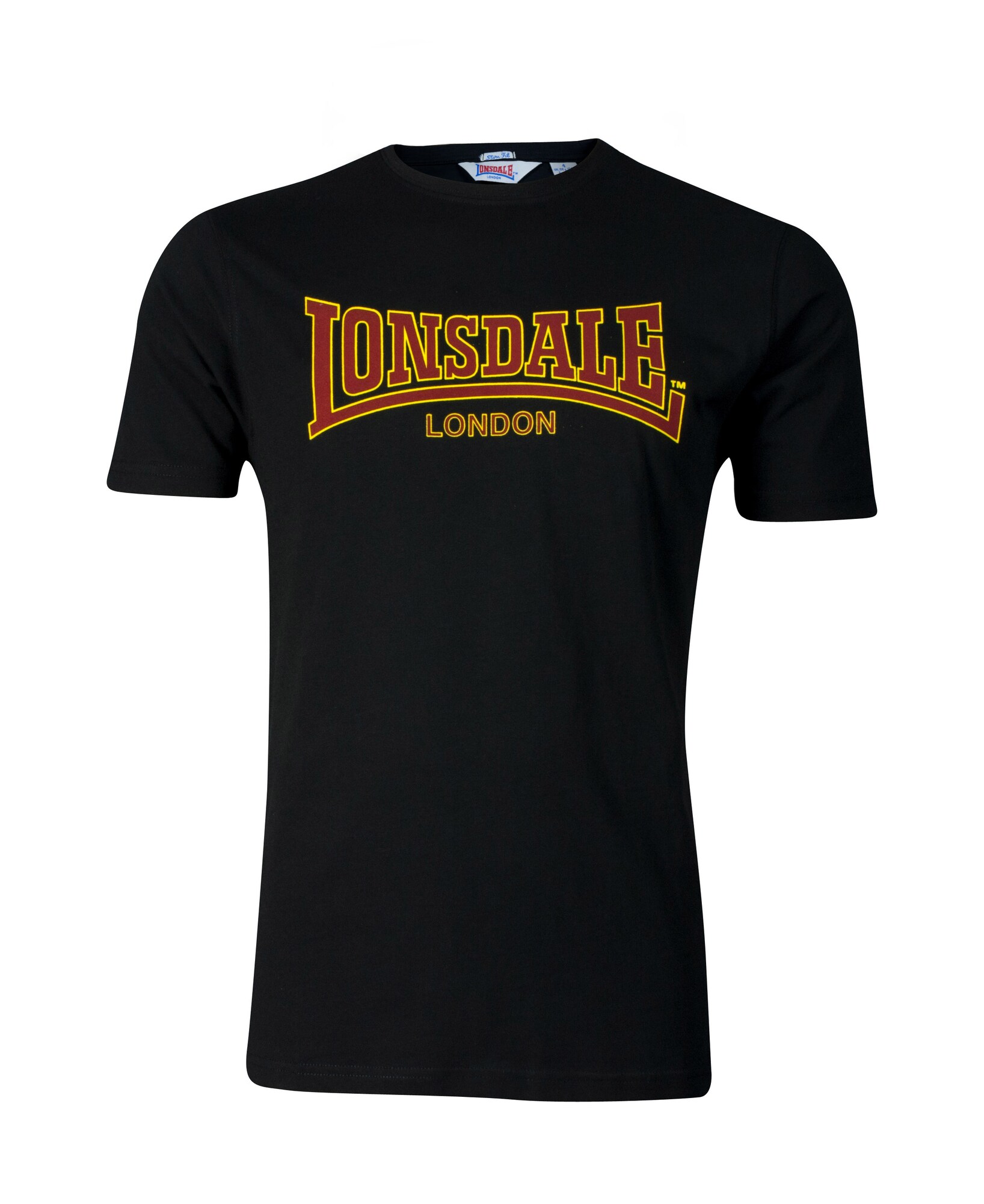 LONSDALE Póló 'Classic'  sárga / sötétvörös / fekete akciós termékkép 1