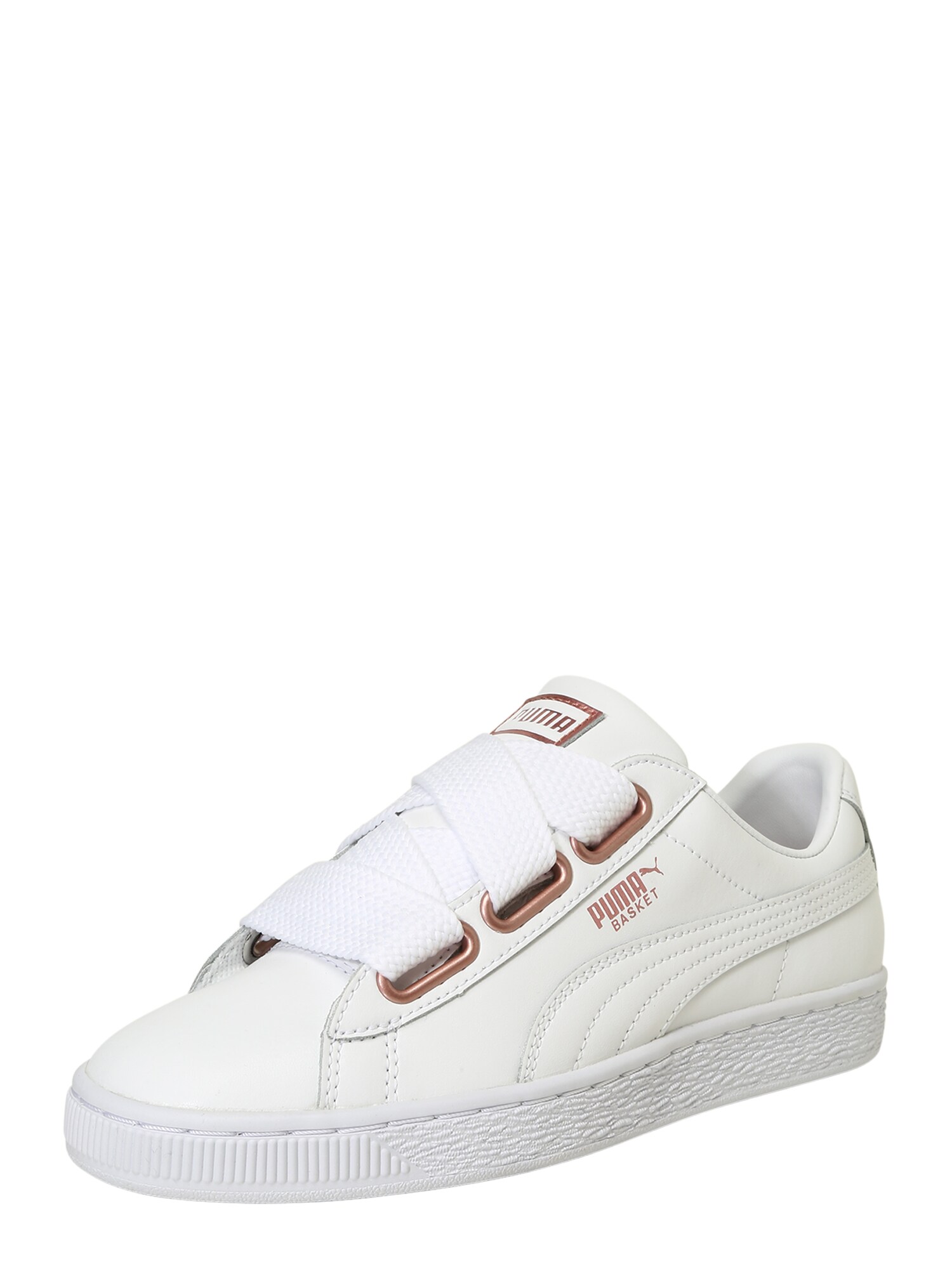 Puma Dames Sneakers Laag Basket Heart Rose Goud Wit puma kopen in de aanbieding