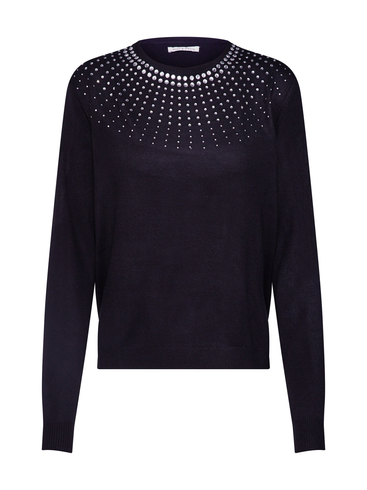 mint&berry Megztinis 'Crew neck jumper with studs'  juoda