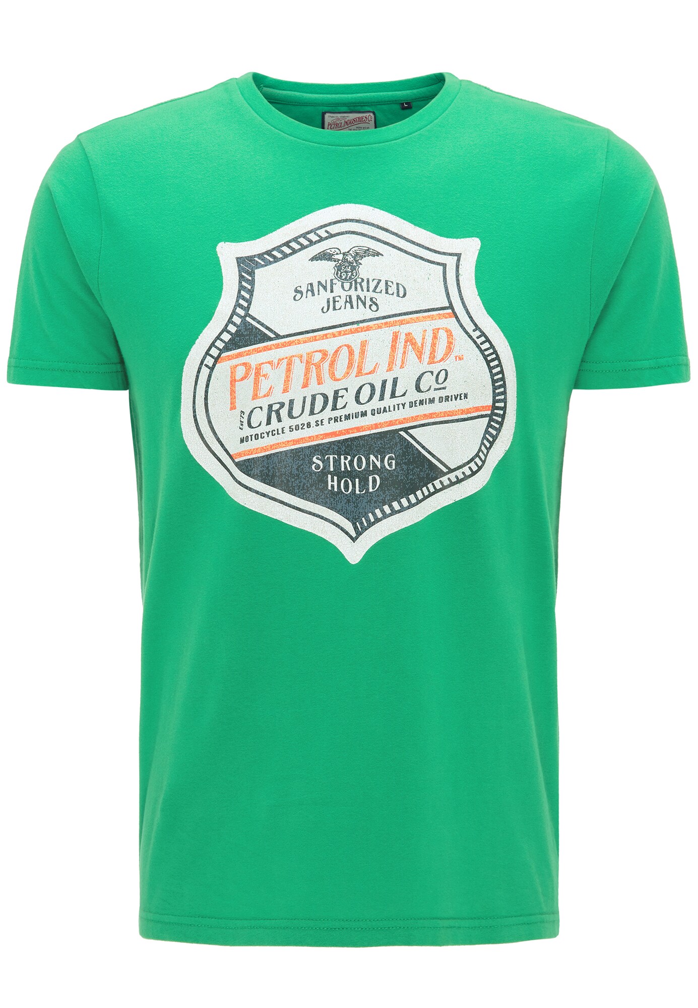 Petrol Industries Heren Shirt Donkerblauw Lichtgroen Sinaasappel Wit petrol industries kopen in de aanbieding