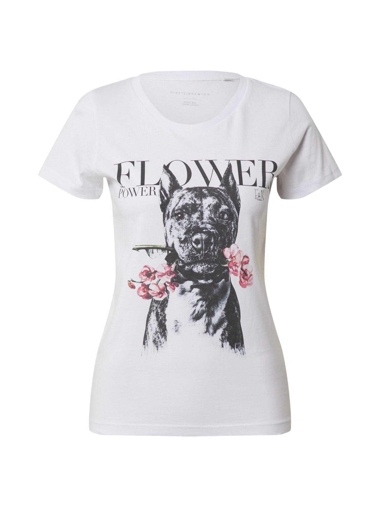 EINSTEIN & NEWTON Marškinėliai 'Flower Dog'  rožių spalva / balta / juoda