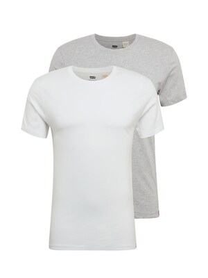 LEVI'S ® Camiseta 'Slim Crewneck Tee - 2 Pack'  gris moteado / blanco
