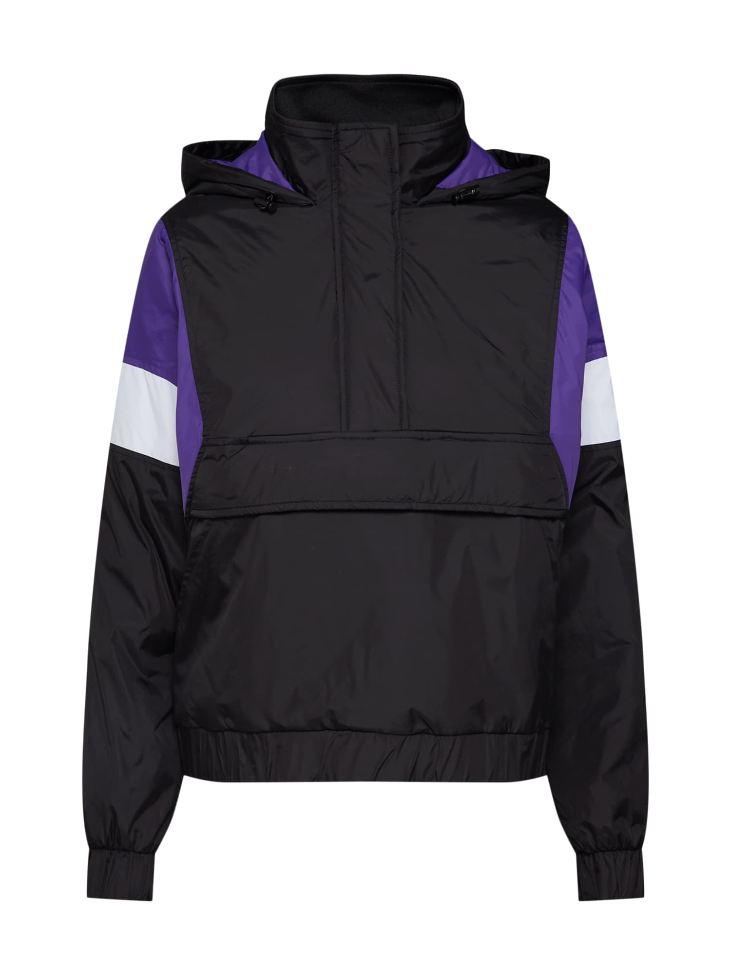 Urban Classics Prechodná bunda neónovo fialová / čierna / biela