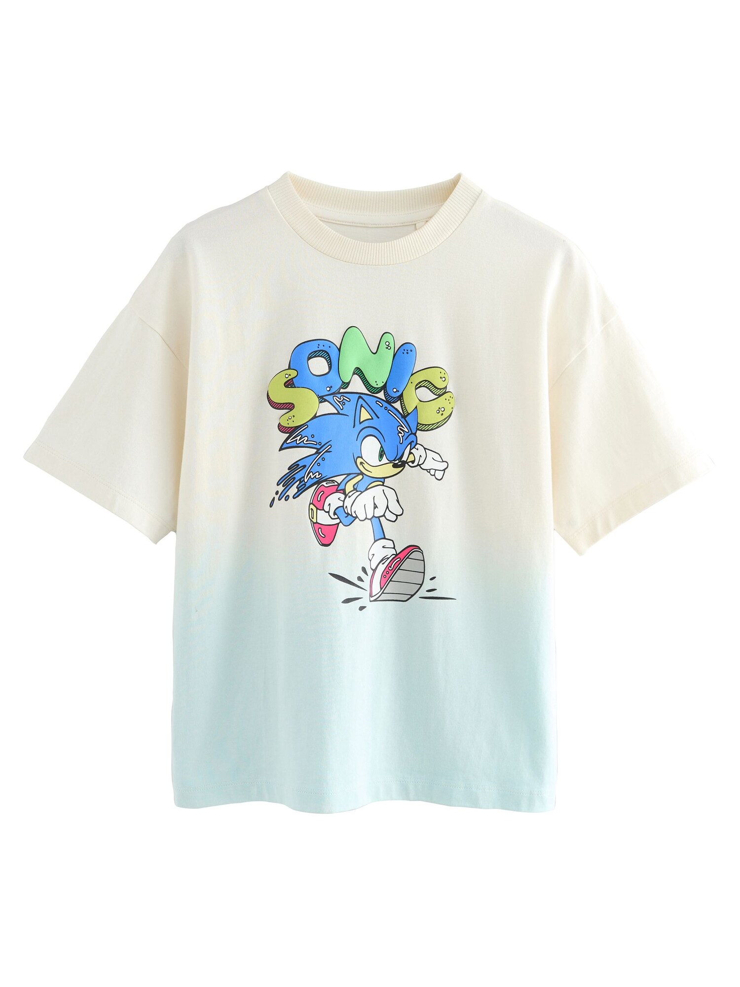 Next Tricou  crem / albastru / albastru deschis / verde deschis