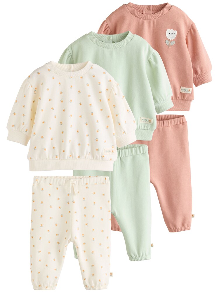 Next Set Mädchen Größe 92 ecru / mint / orange / altrosa