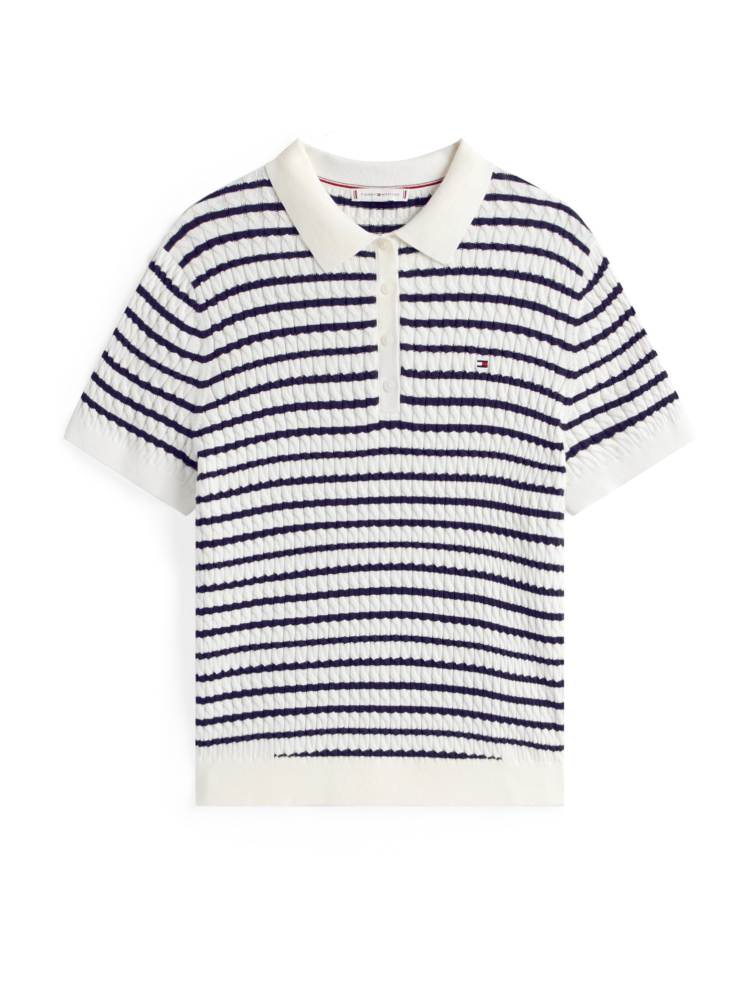 Tommy Hilfiger Curve Sveter  námornícka modrá / biela