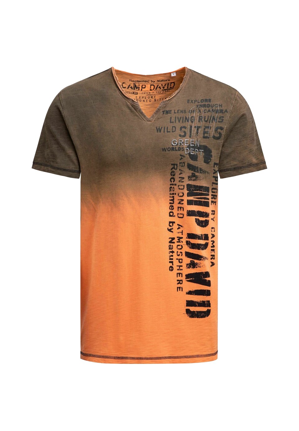 T-shirt brunmelerad / orange